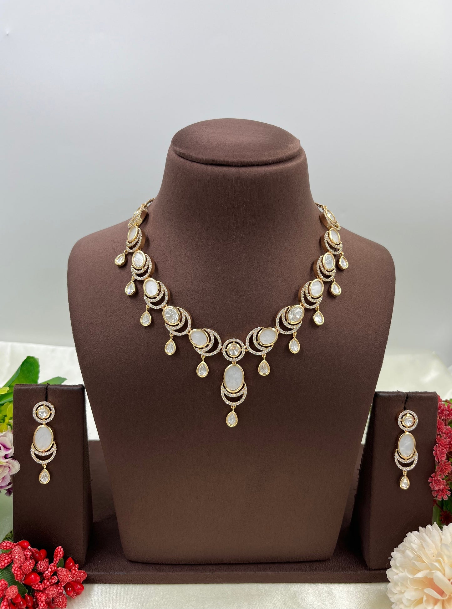 Kaushalya Premium Moissanite Kundan Necklace