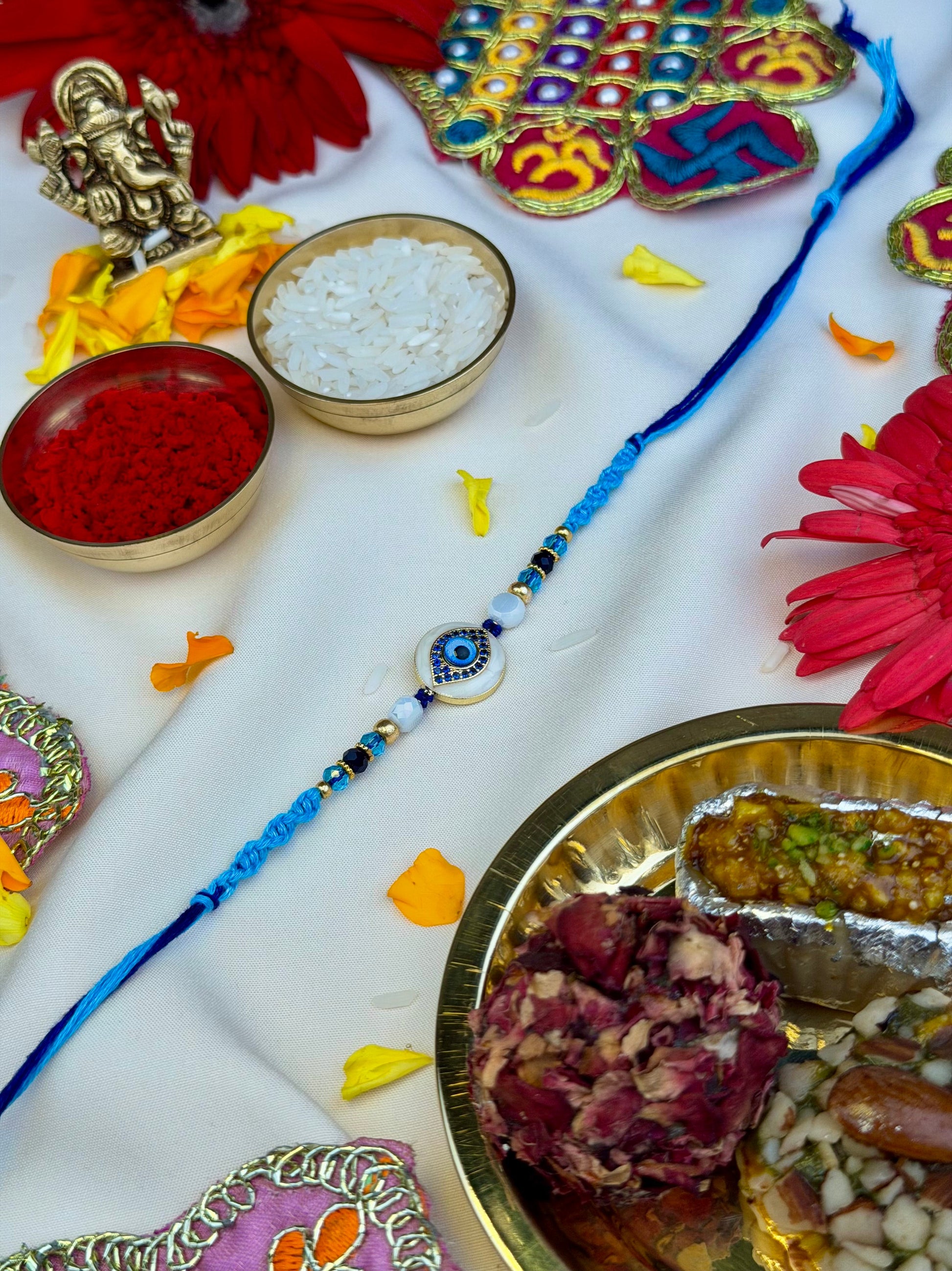 Blue Rakhi close-up view