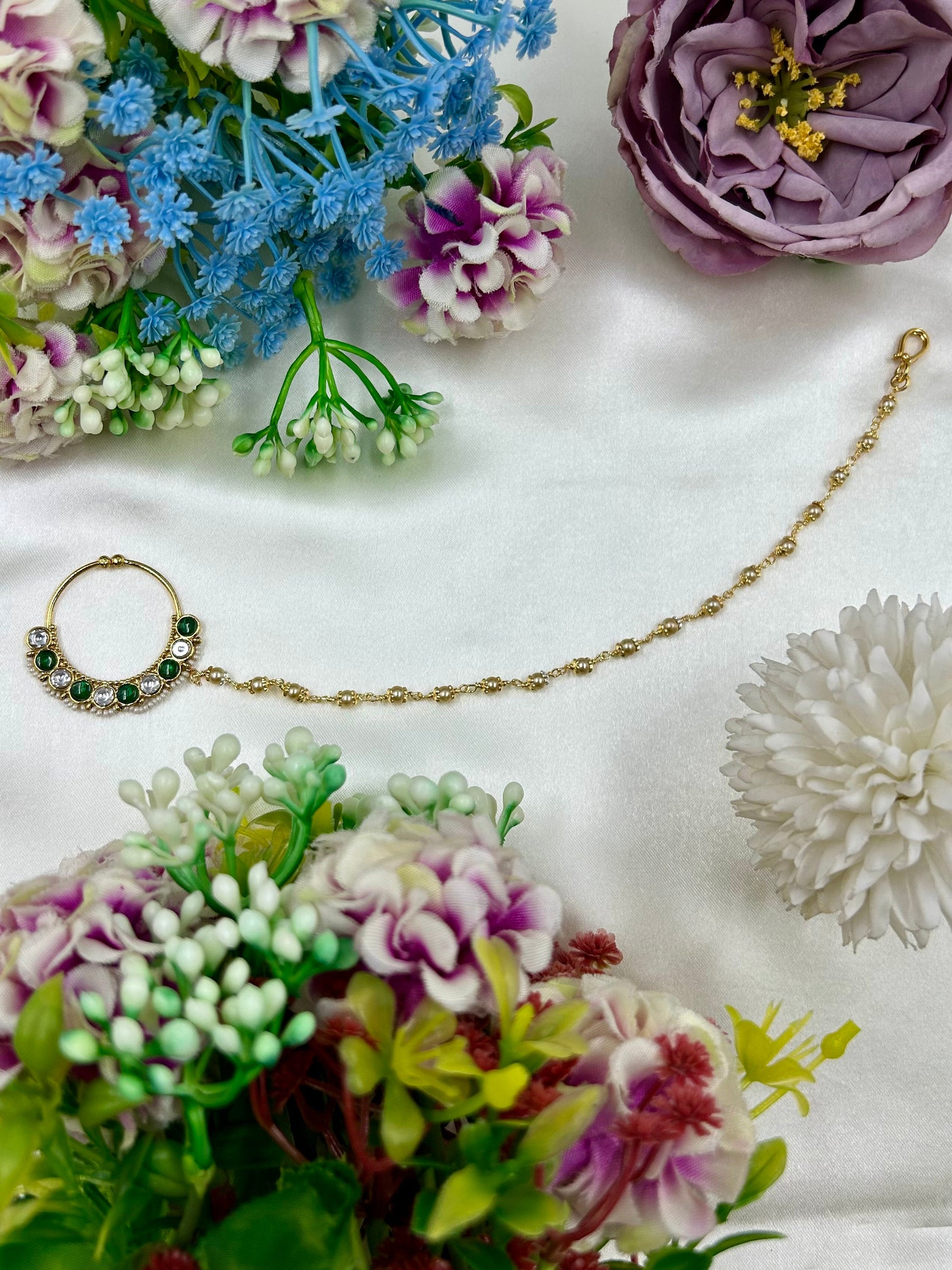 Urmila Nose Ring worn styled with traditional outfit