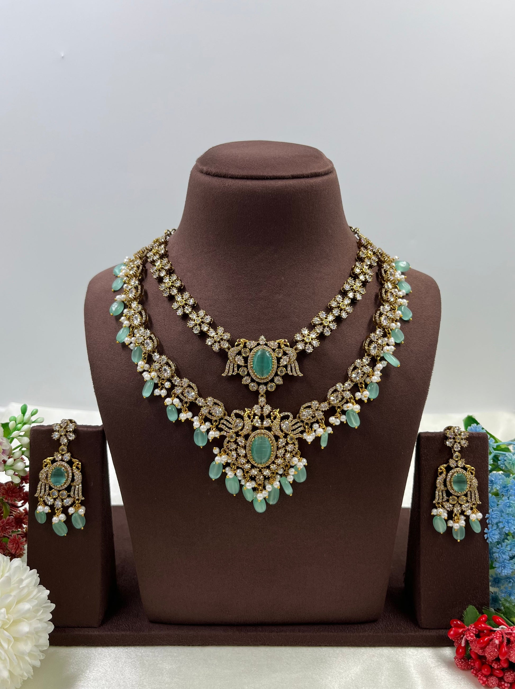 Shrevali Necklace Set worn styled with traditional outfit
