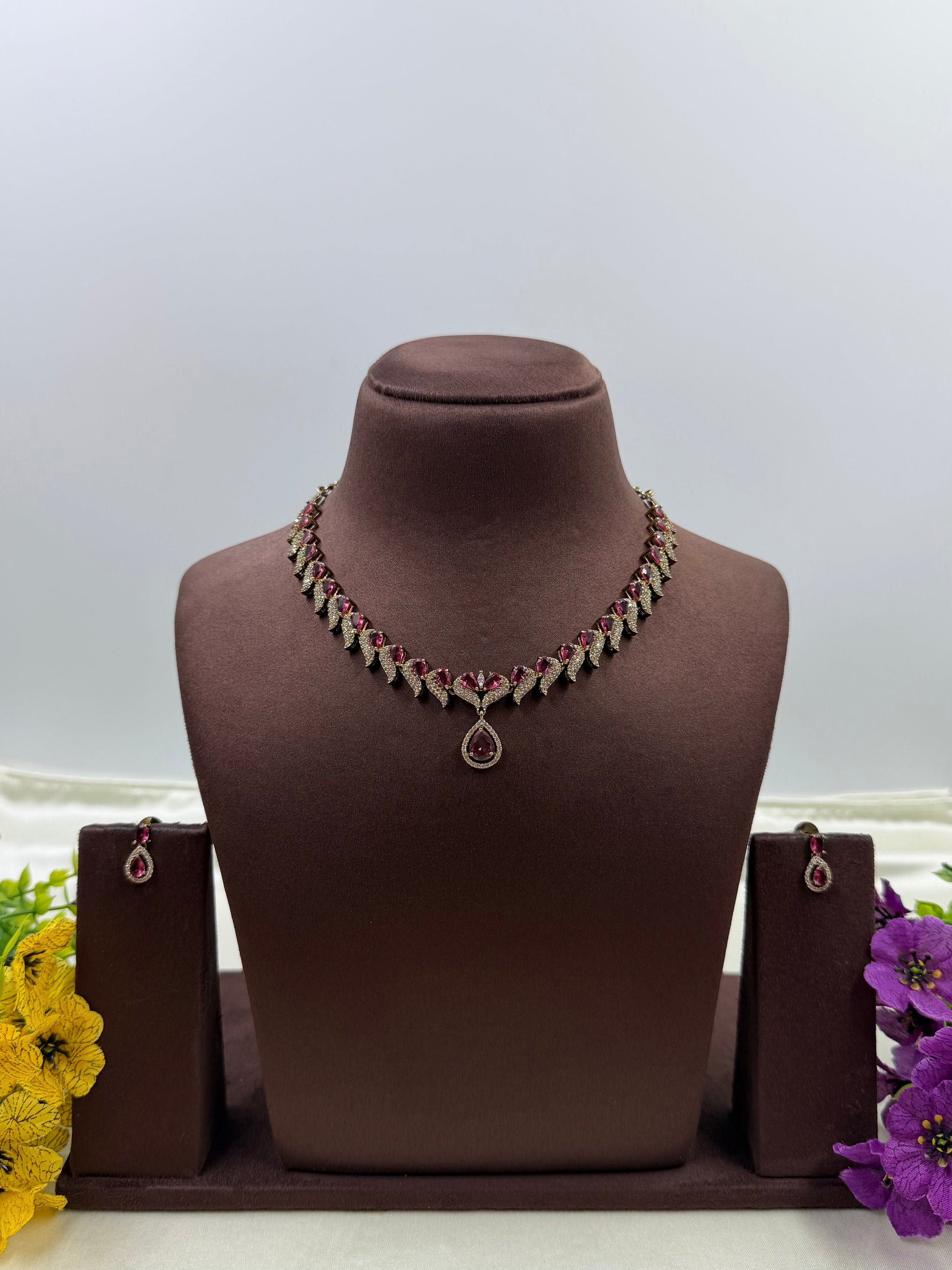 Zoya Necklace Set worn styled with traditional outfit