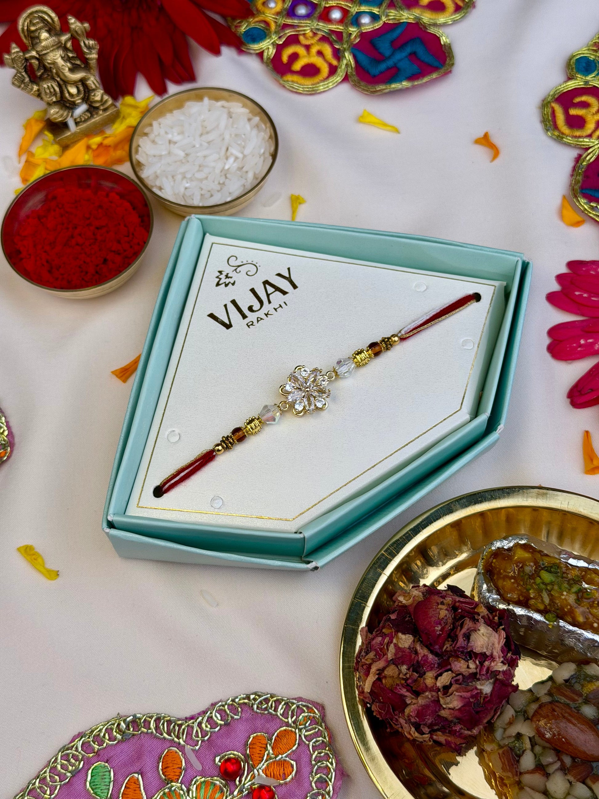 Rakhi detail shot showing intricate work