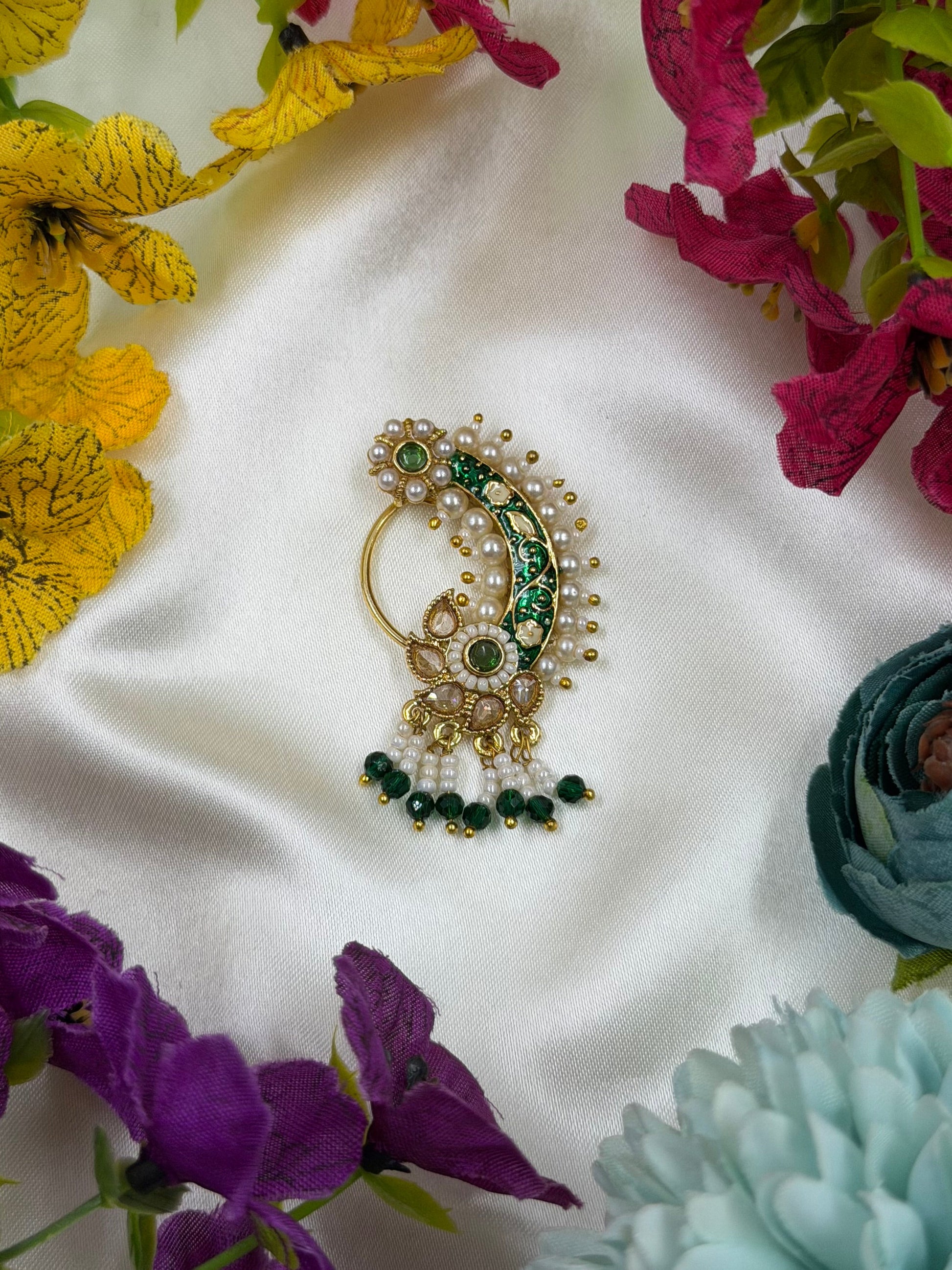 Multi Nose Ring detail shot showing intricate work