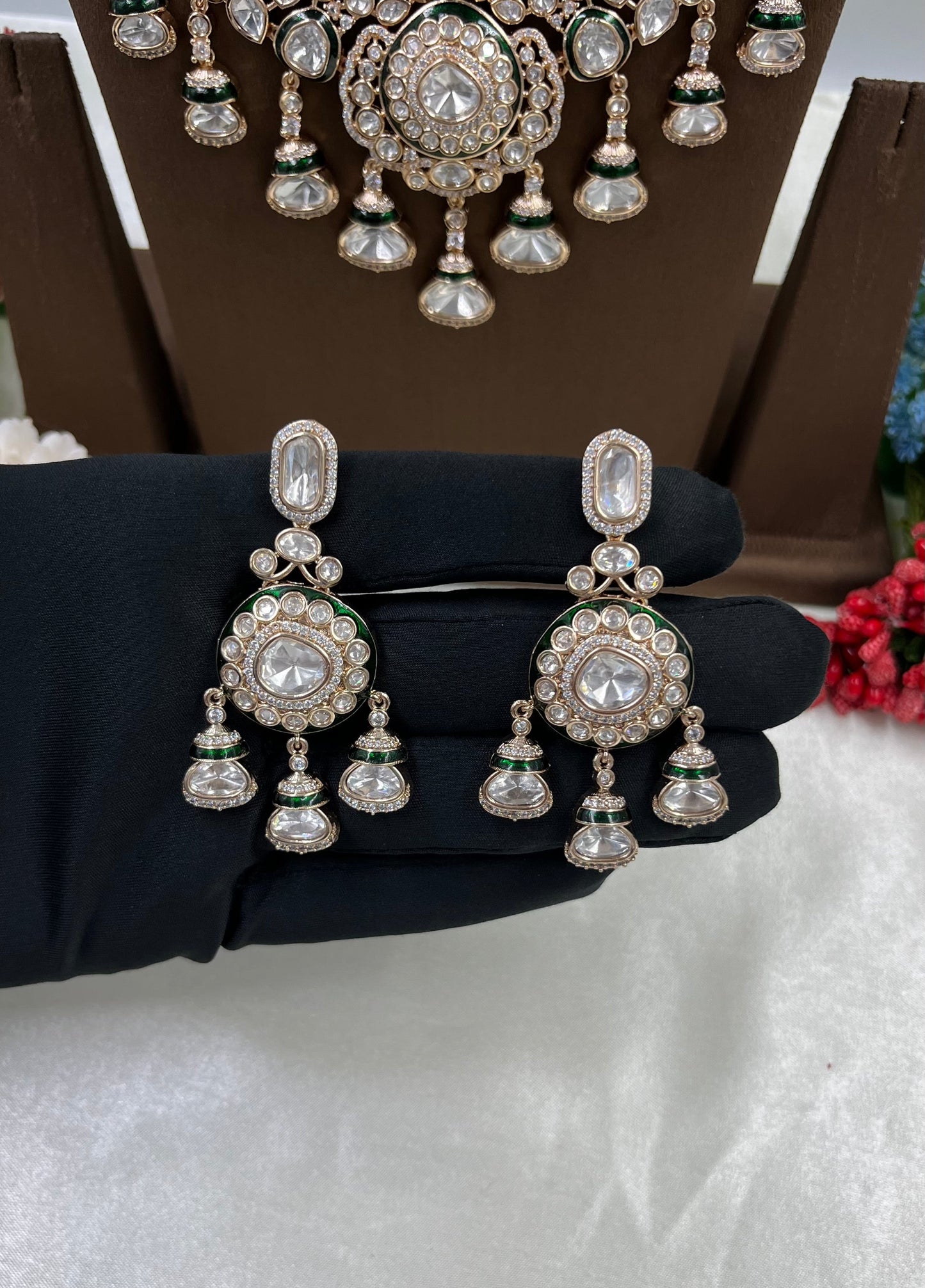Rizvi Long Moissanite Kundan Necklace