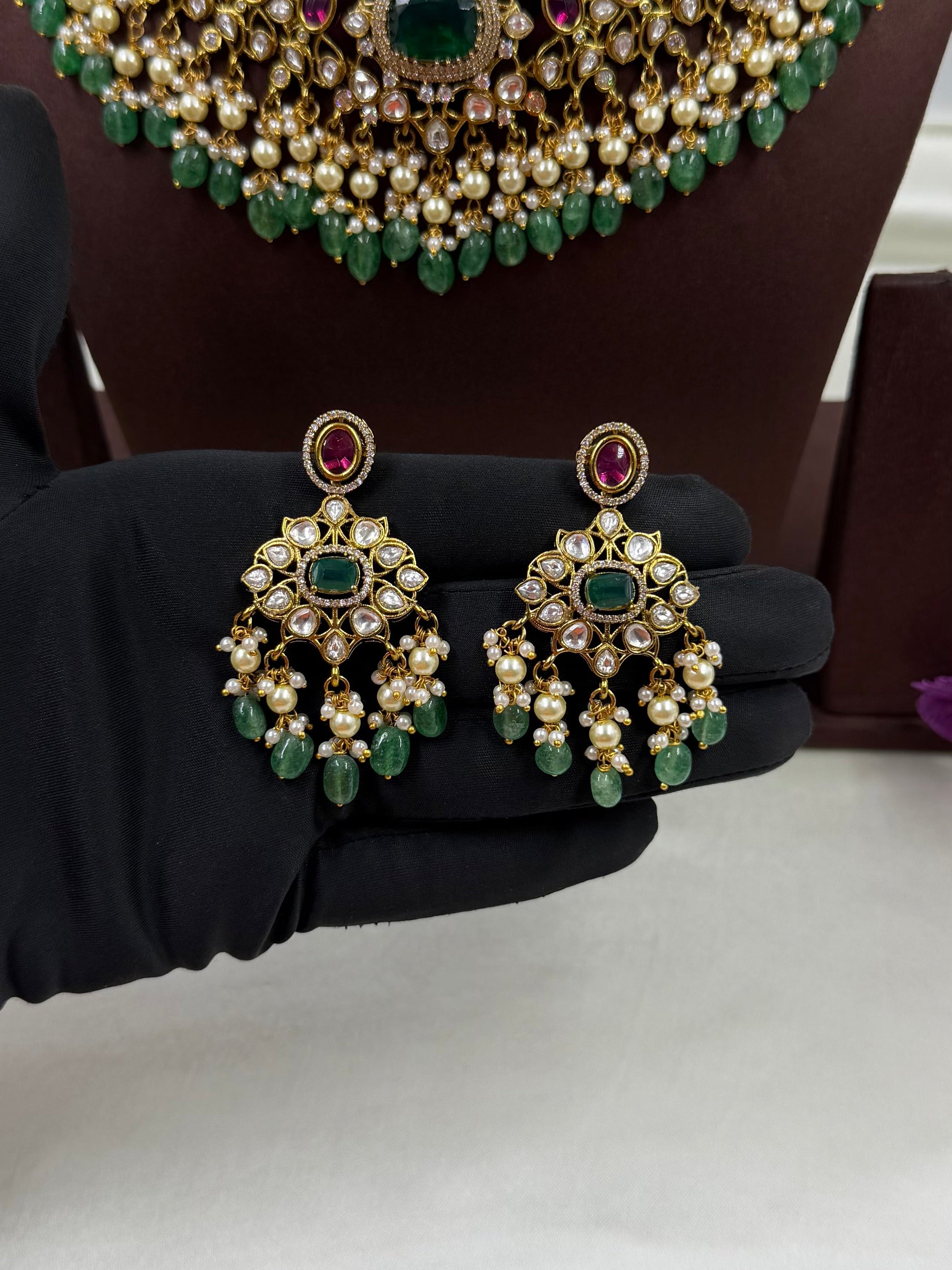 Surekha Necklace Set full product photo on plain background