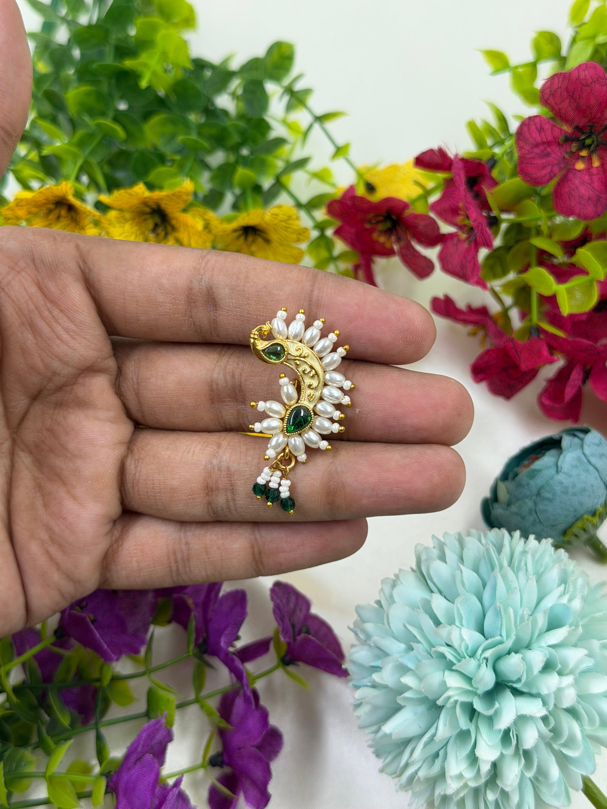 Janki Nose Ring worn styled with traditional outfit