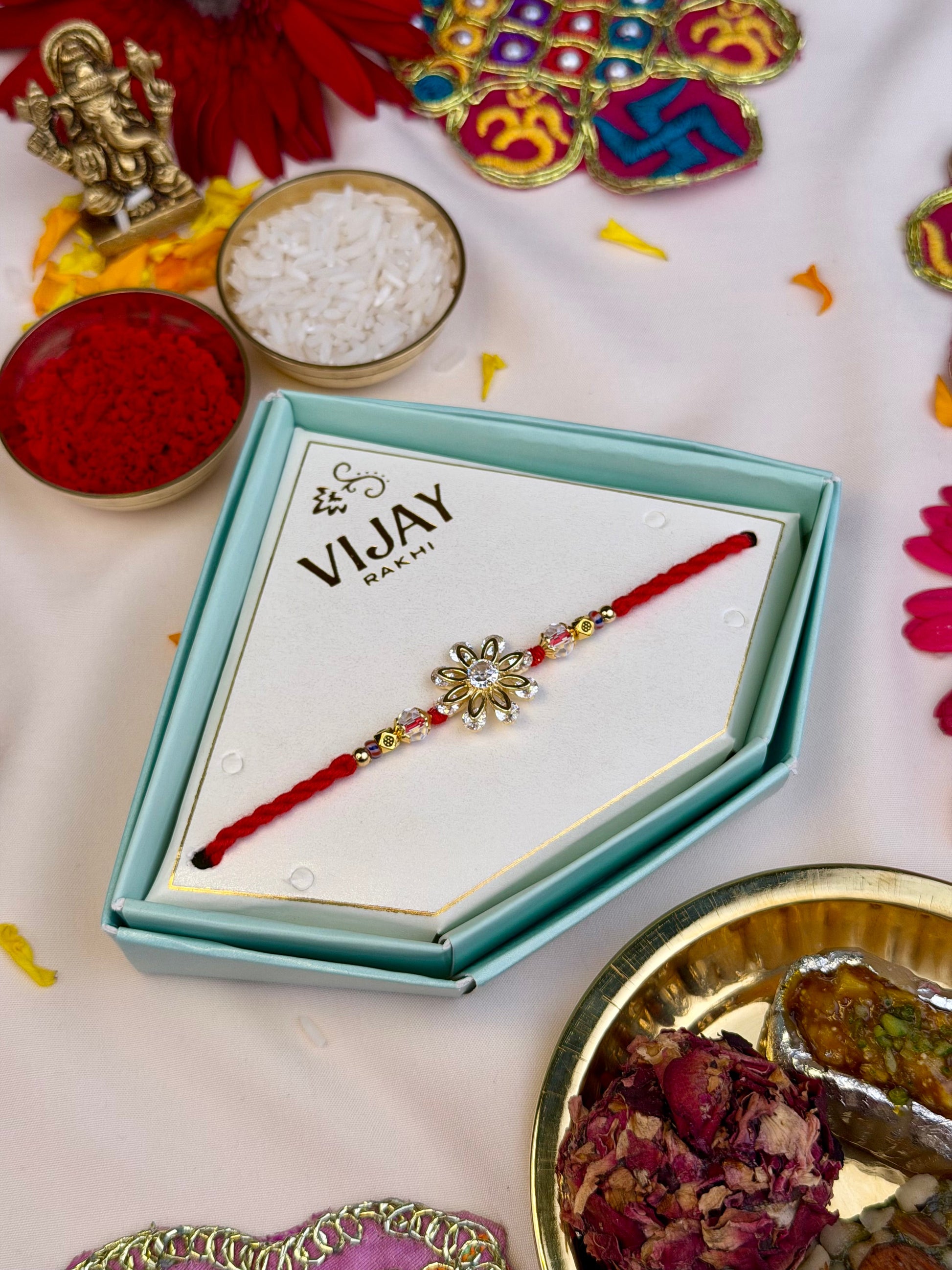 Rakhi detail shot showing intricate work