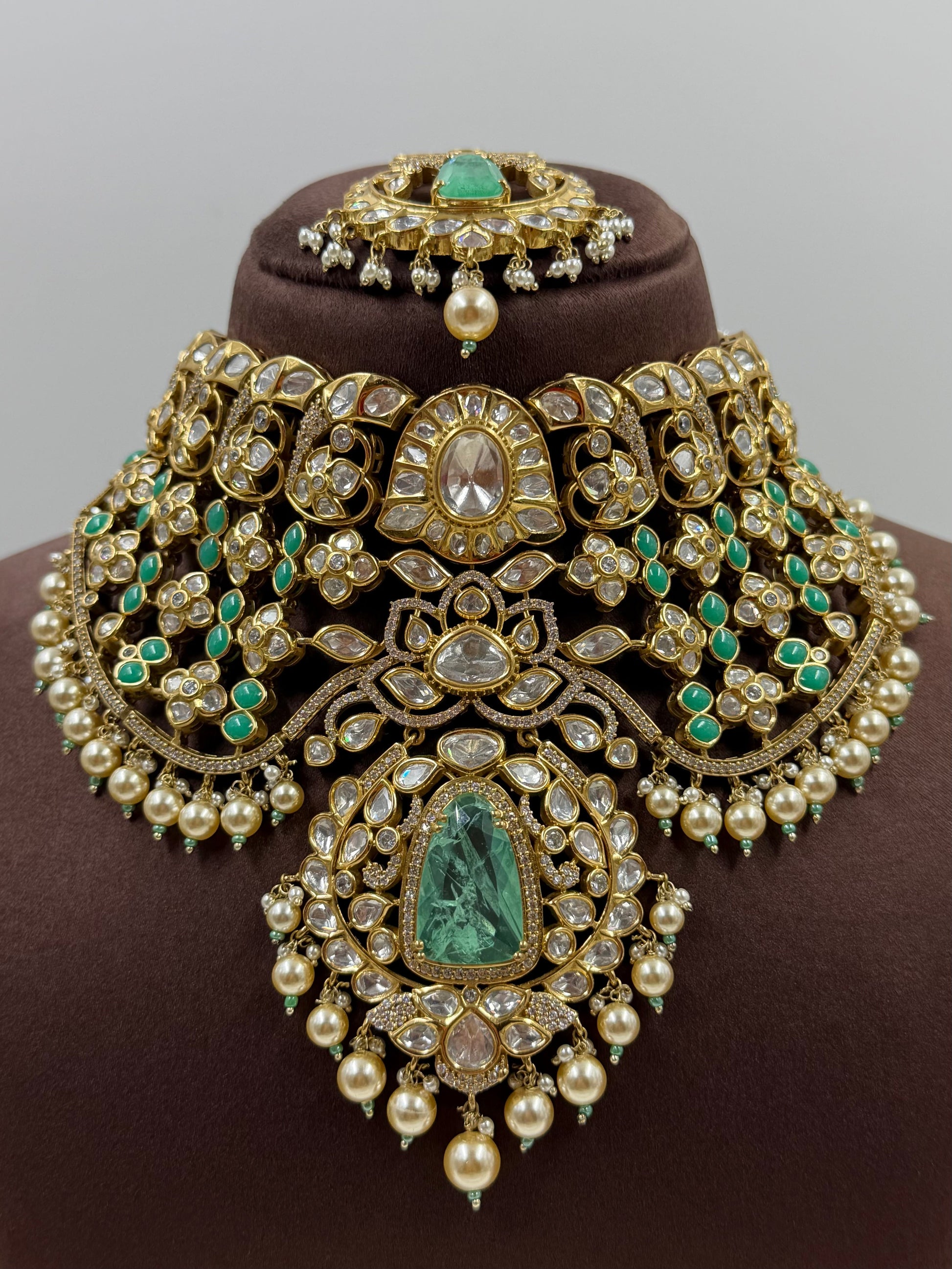 Ruhani Choker Necklace Set worn styled with traditional outfit