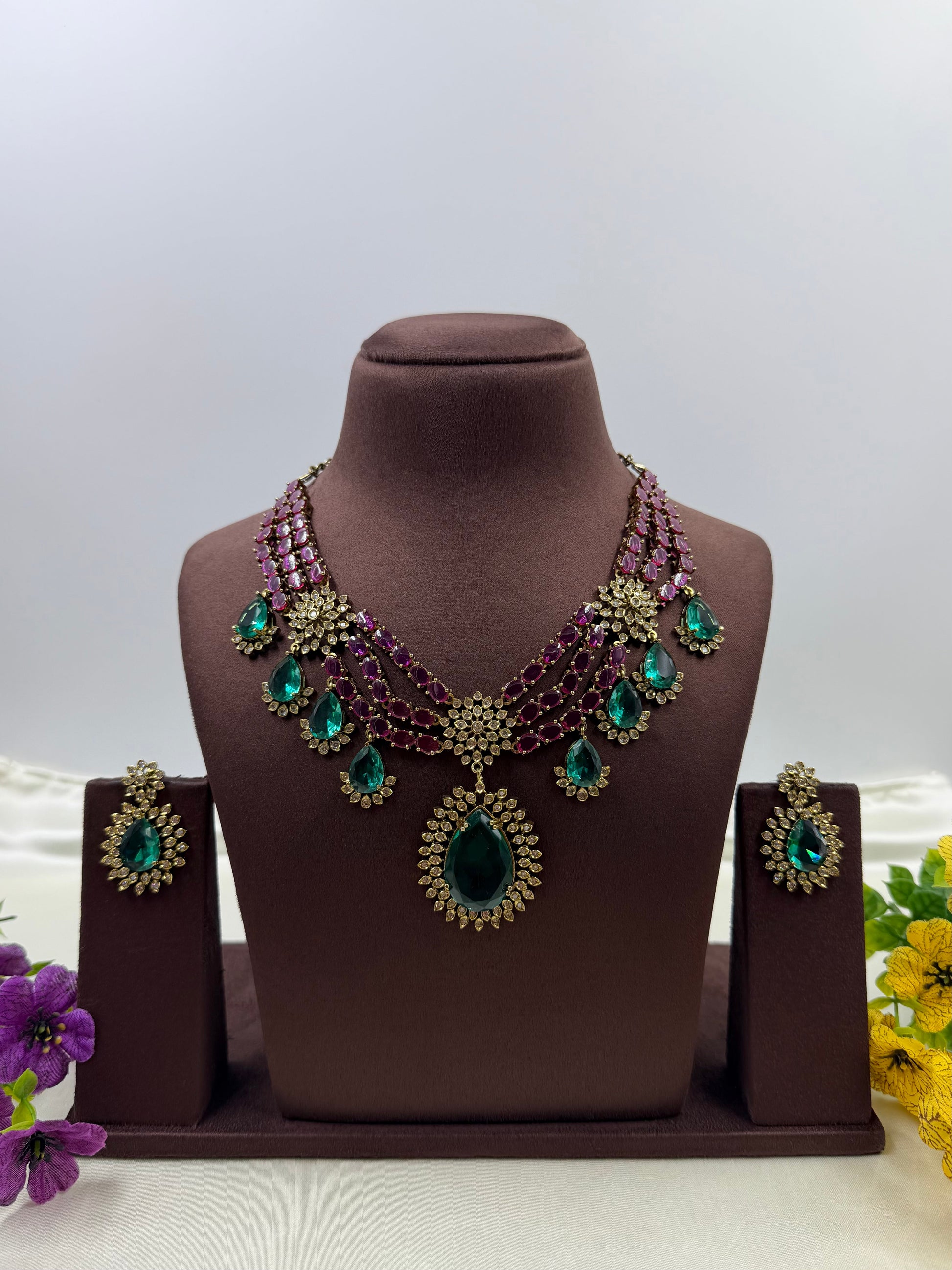 Sayali Necklace Set worn styled with traditional outfit