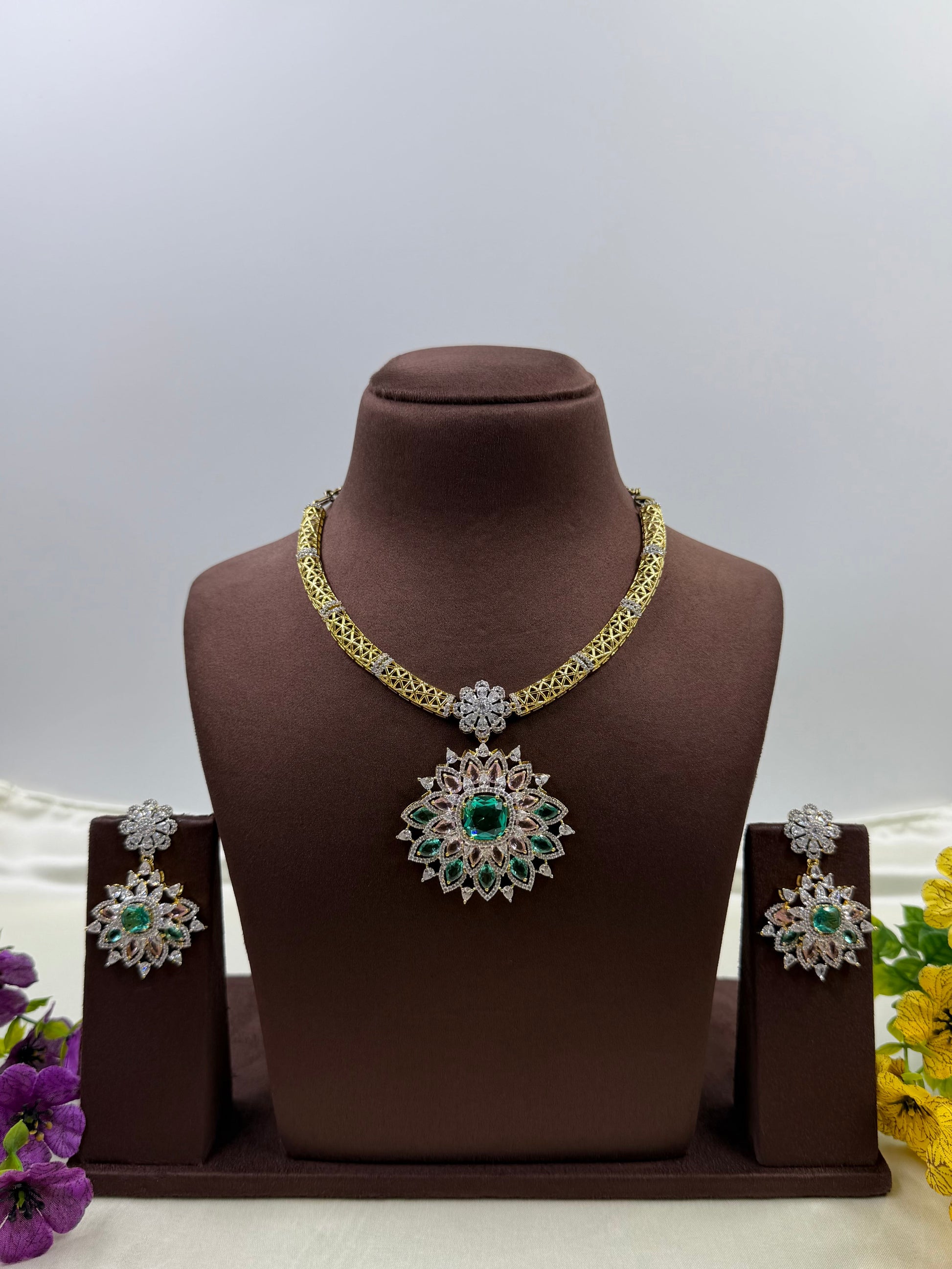 Shivani Necklace Set worn styled with traditional outfit