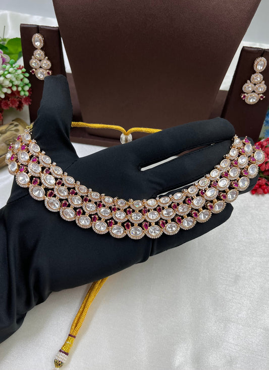 Usha Moissanite Kundan Necklace