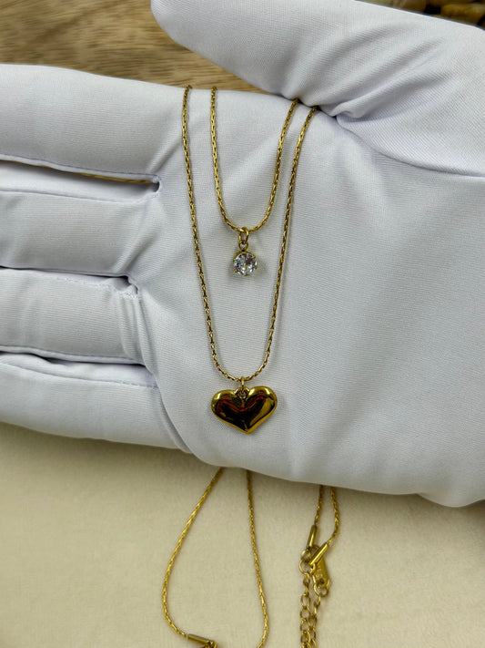 Heart Chain Pendant worn styled with traditional outfit