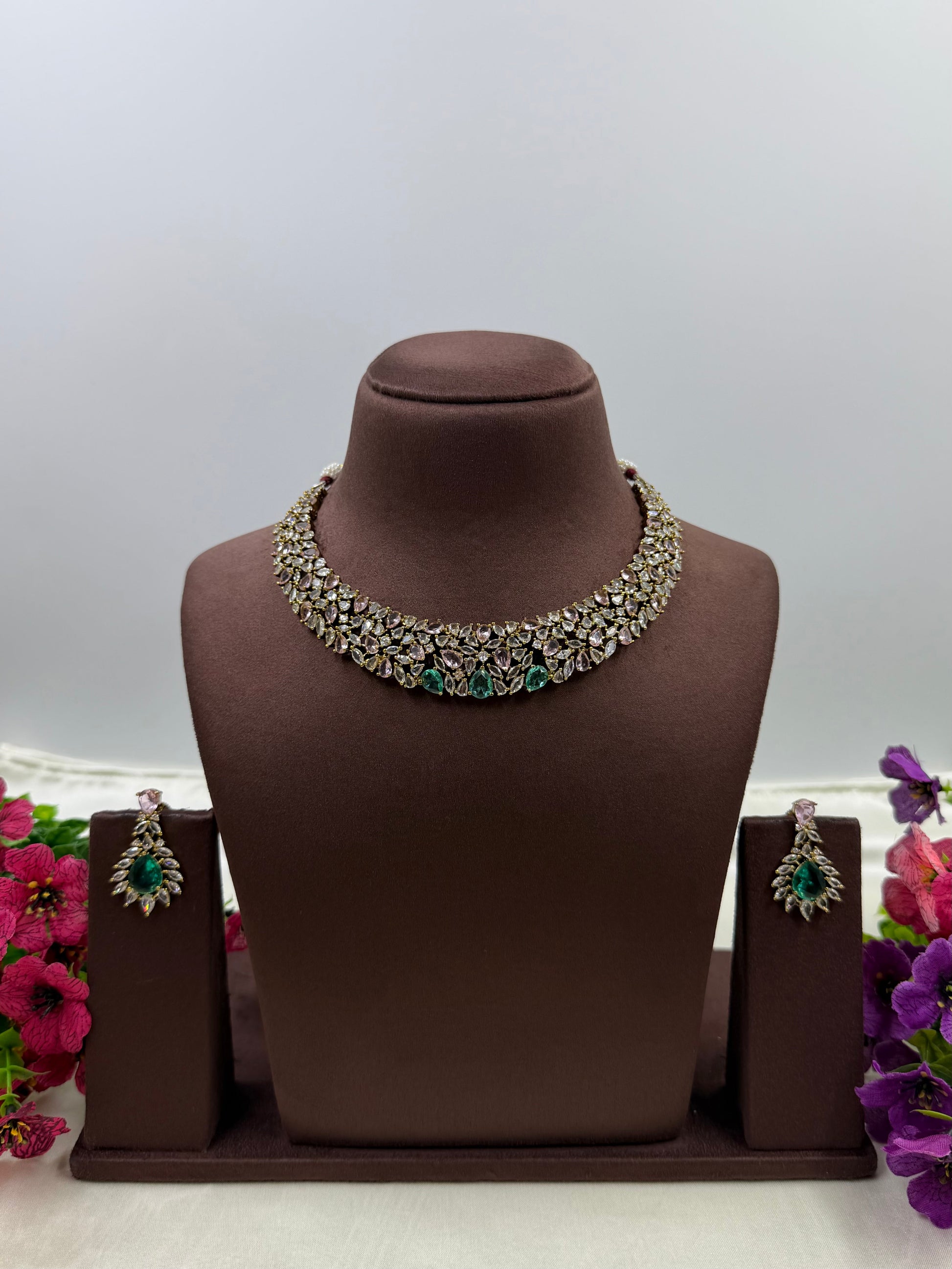 Praya Necklace Set worn styled with traditional outfit