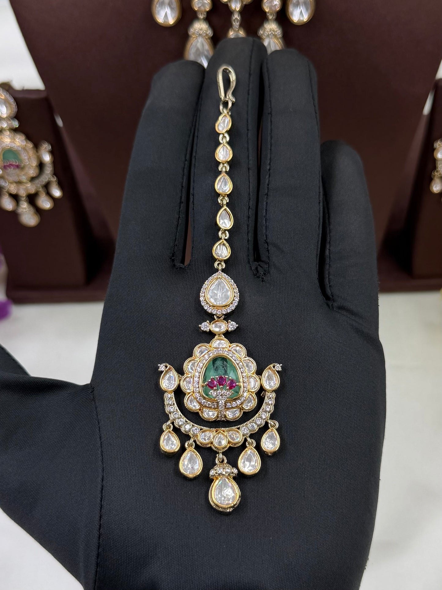 Divya Victorian Moissanite Choker Necklace Set