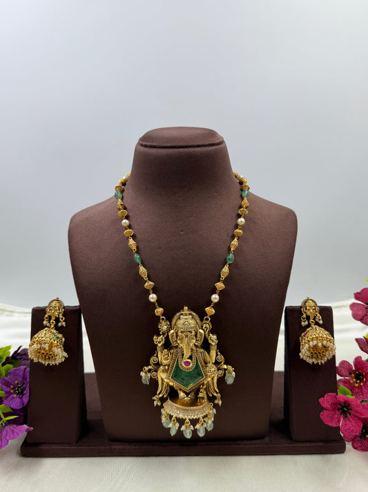 Madhuri South Indian Temple Semi-Long Necklace