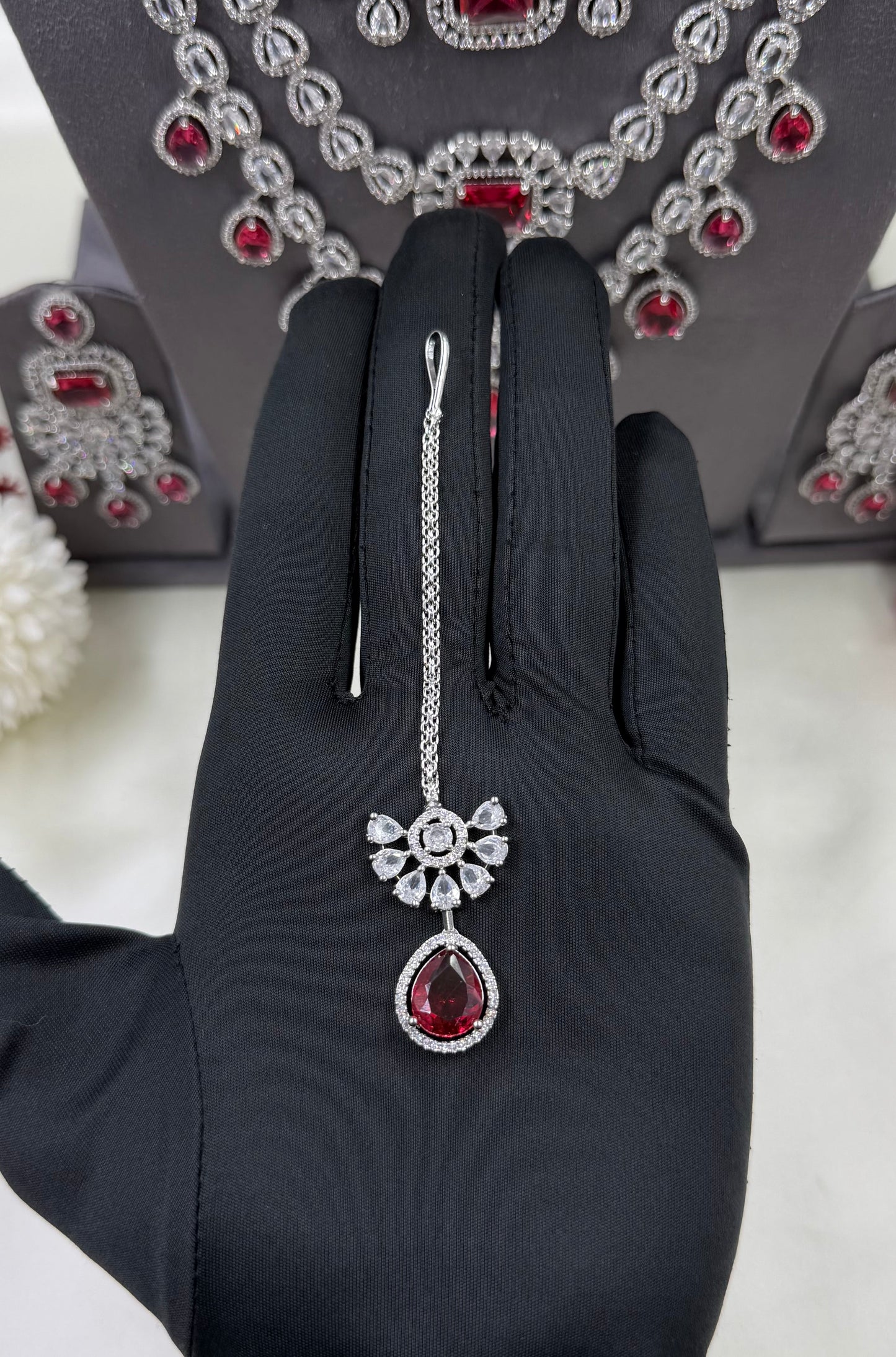 Chitra American Dimond Long Necklace Set
