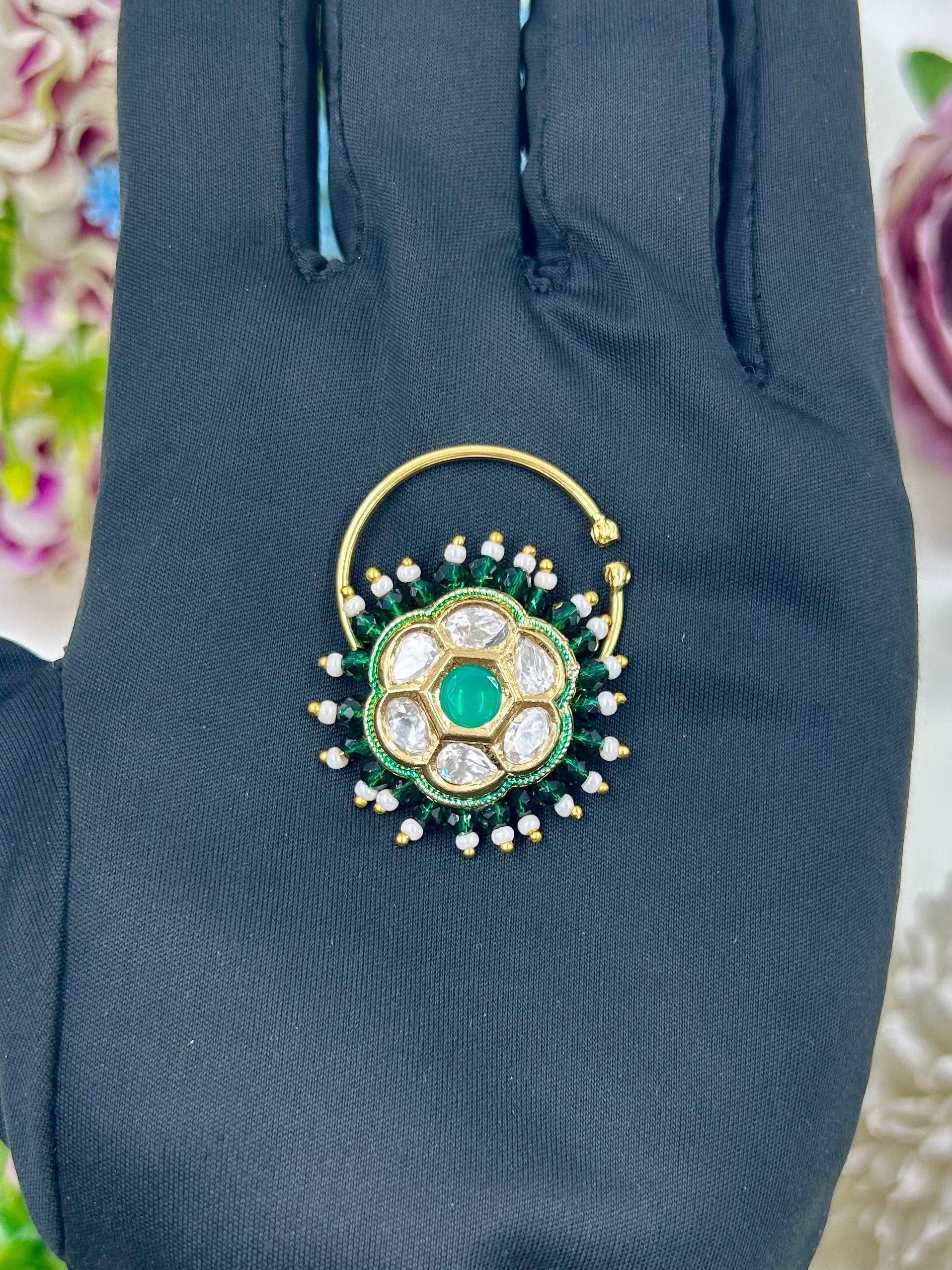 Anita Nose Ring worn styled with traditional outfit