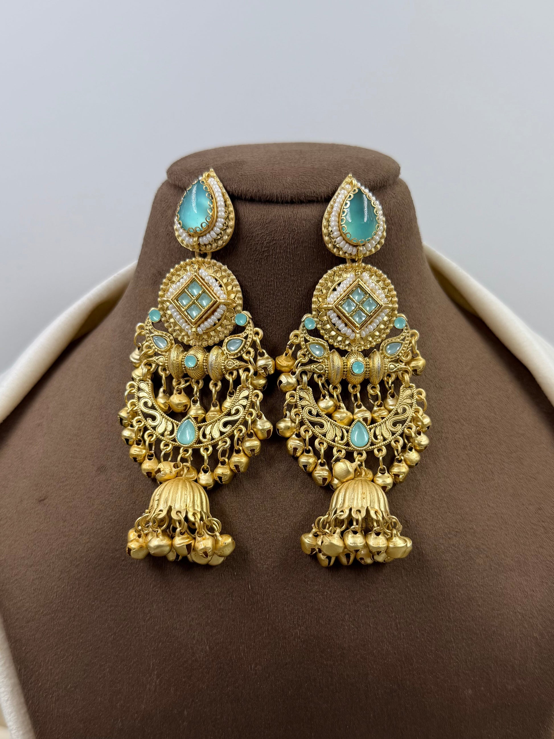Multi Earrings detail shot showing intricate work