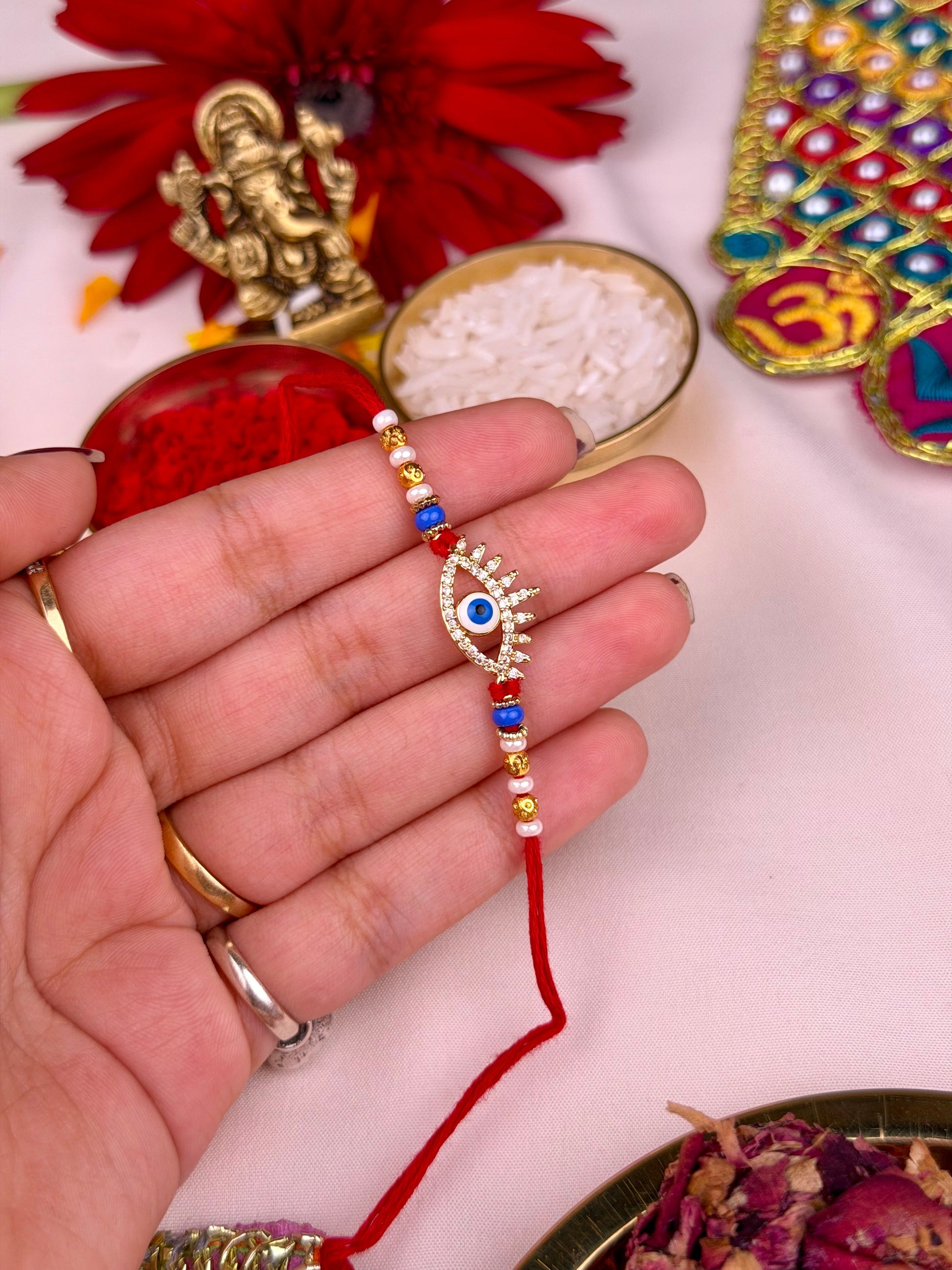Rakhi detail shot showing intricate work