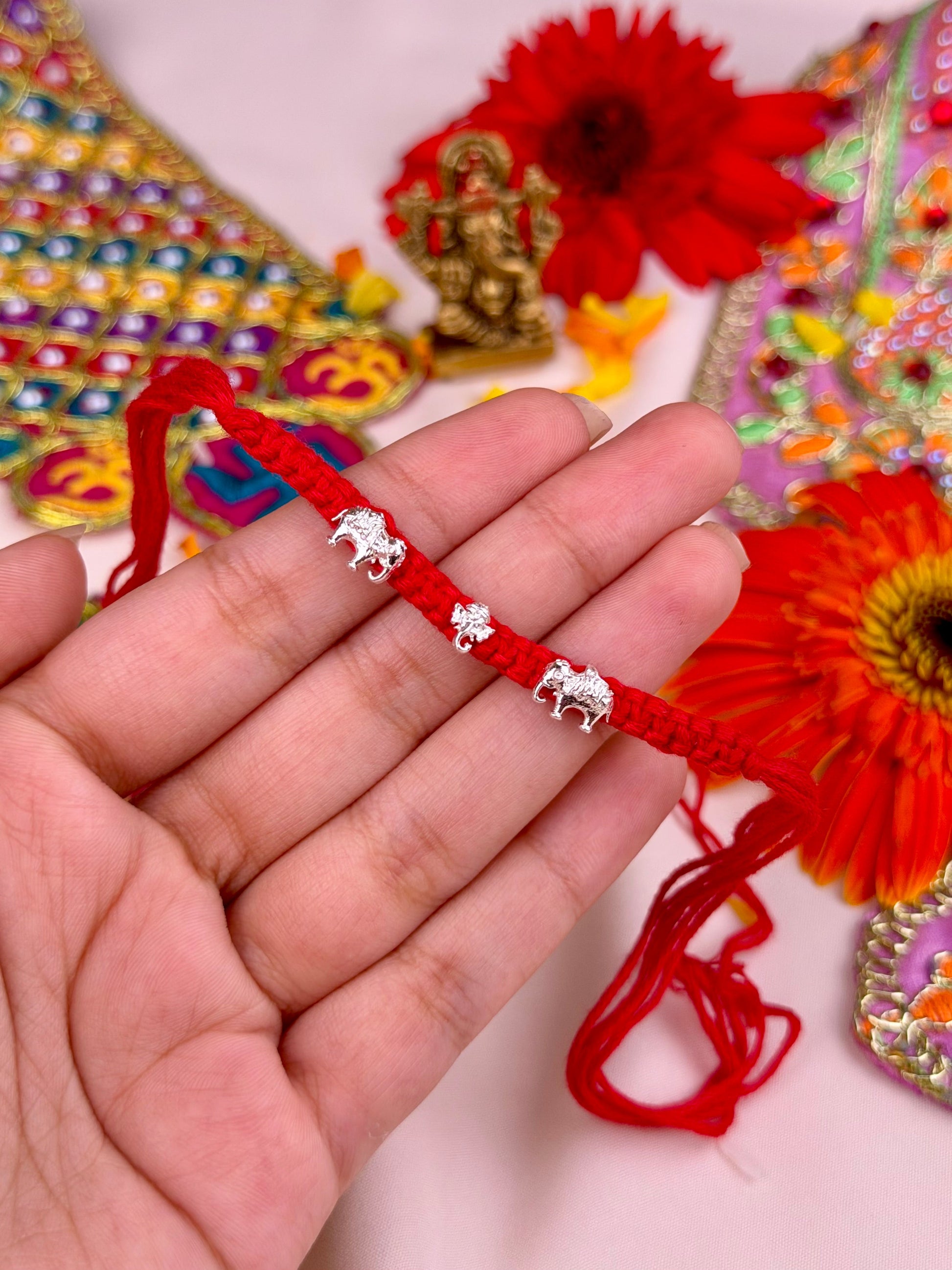 Rakhi worn styled with traditional outfit