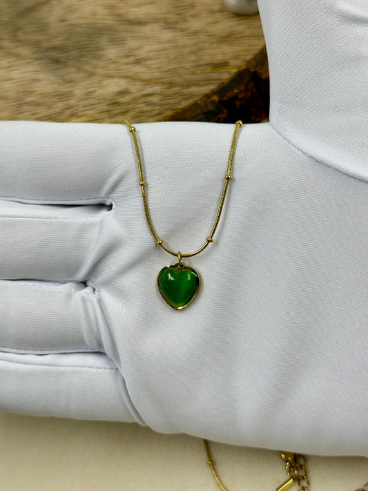 Emerald Chain Pendant worn styled with traditional outfit