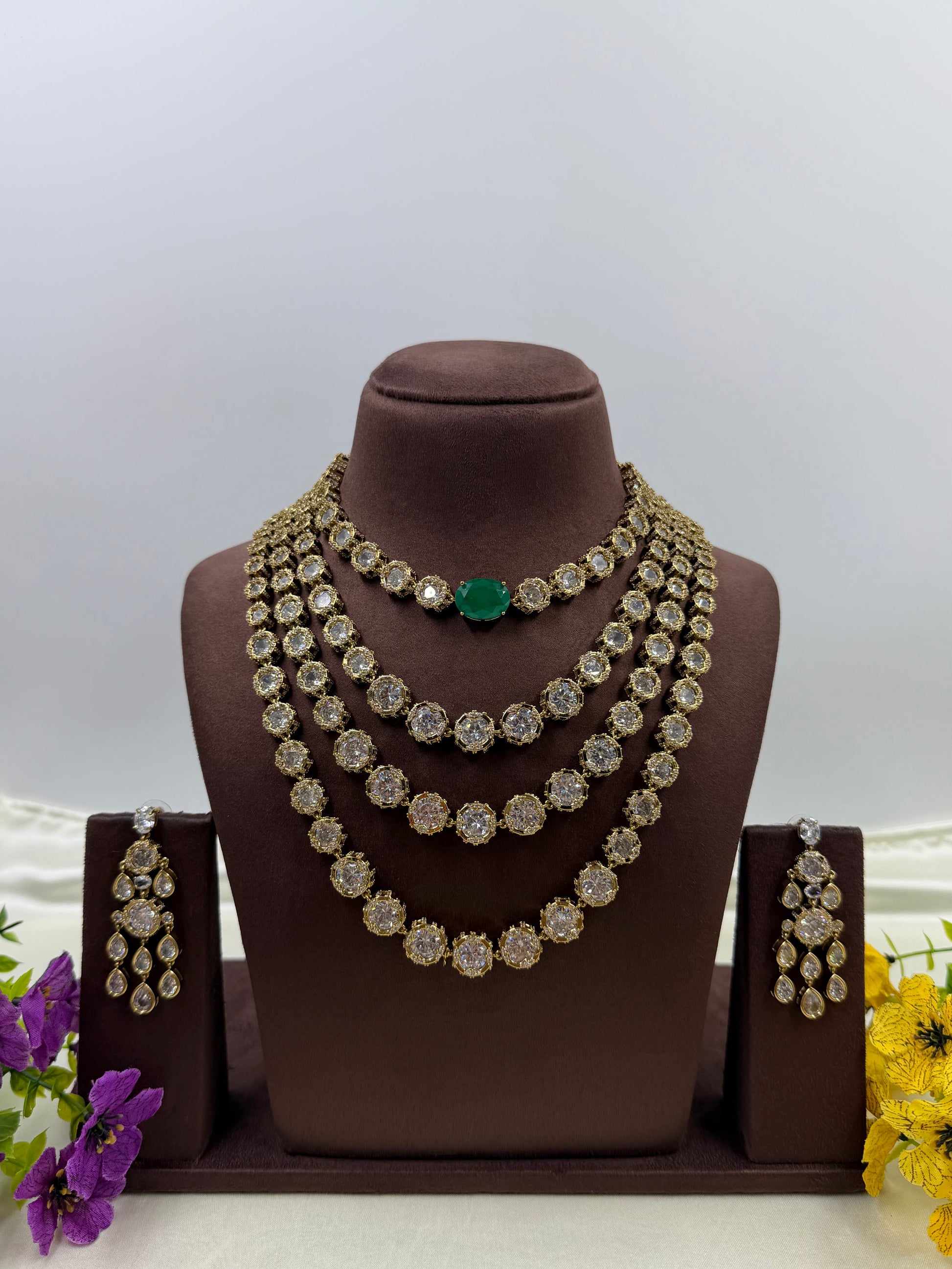 Isha Victorian Necklace Set close-up view