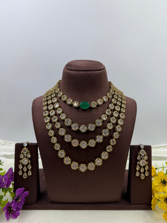 Isha Victorian Necklace Set close-up view