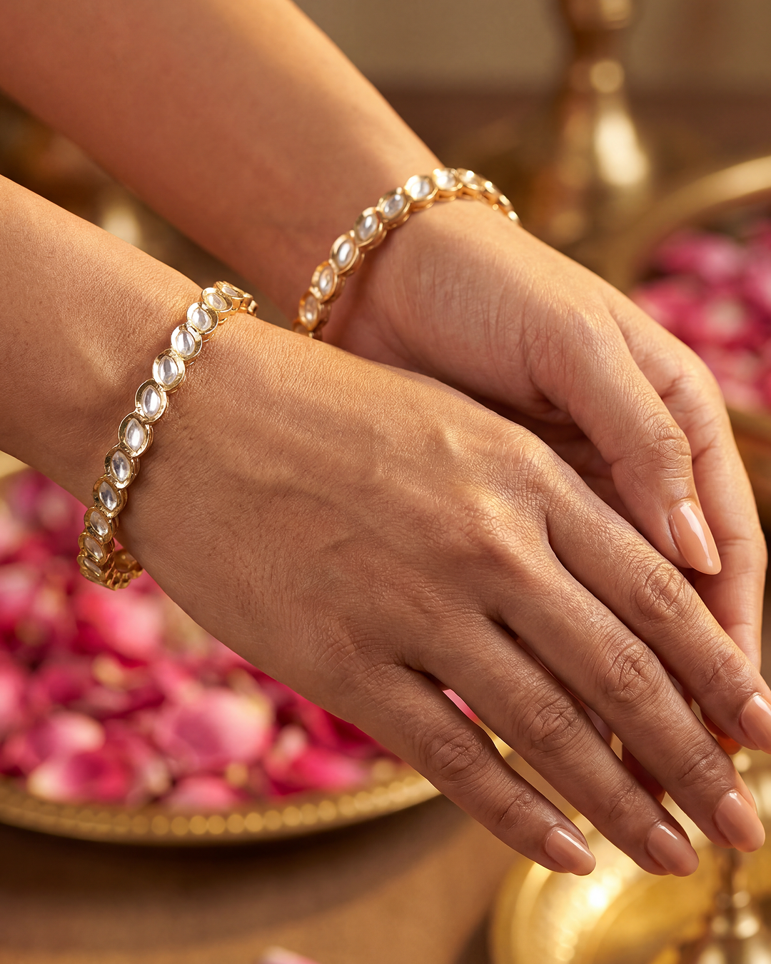 Sitam Moissanite Kundan Premium Bangles Set
