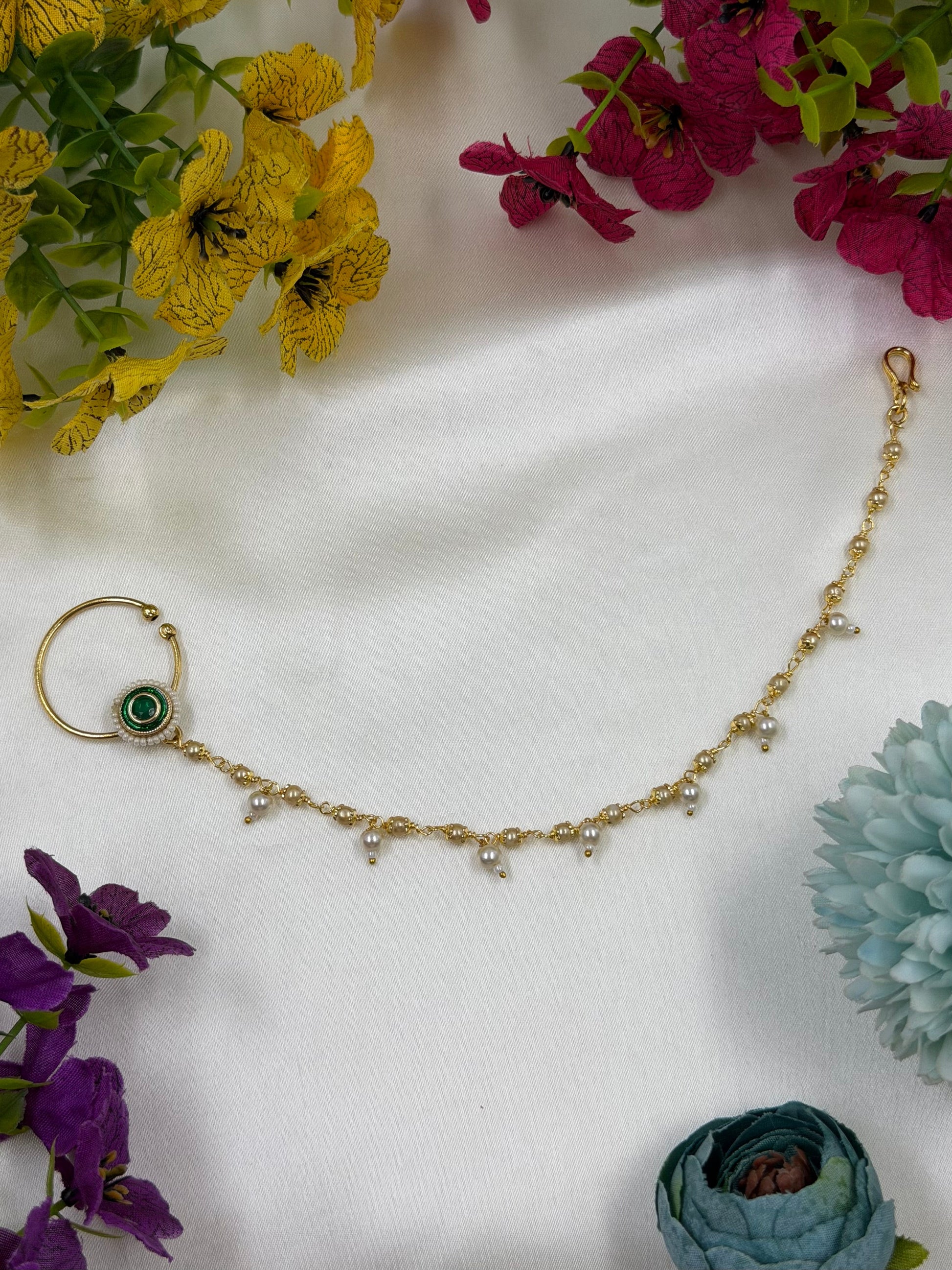 Multi Nose Ring detail shot showing intricate work