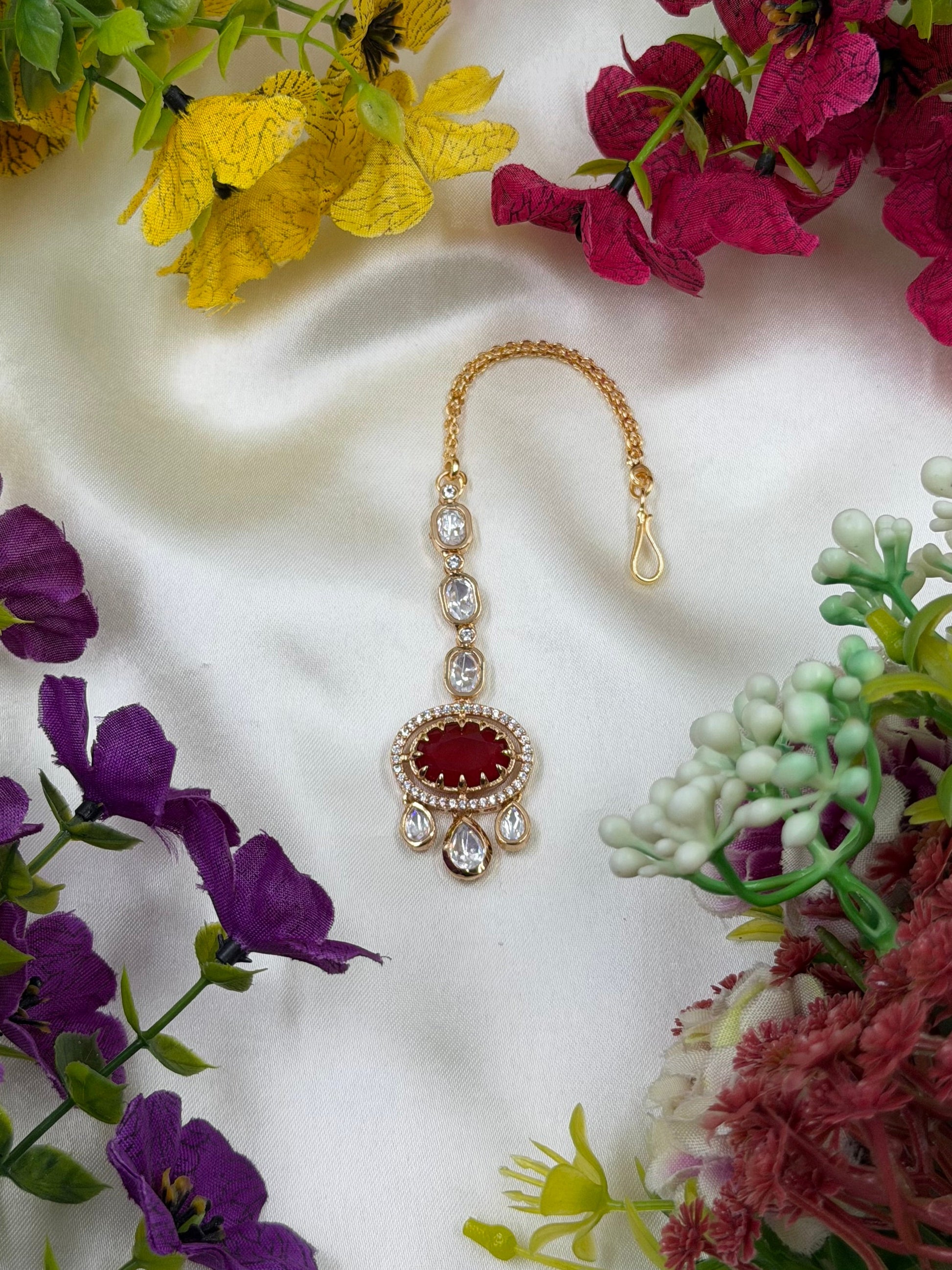 Tanvi Maang Tikka full product photo on plain background