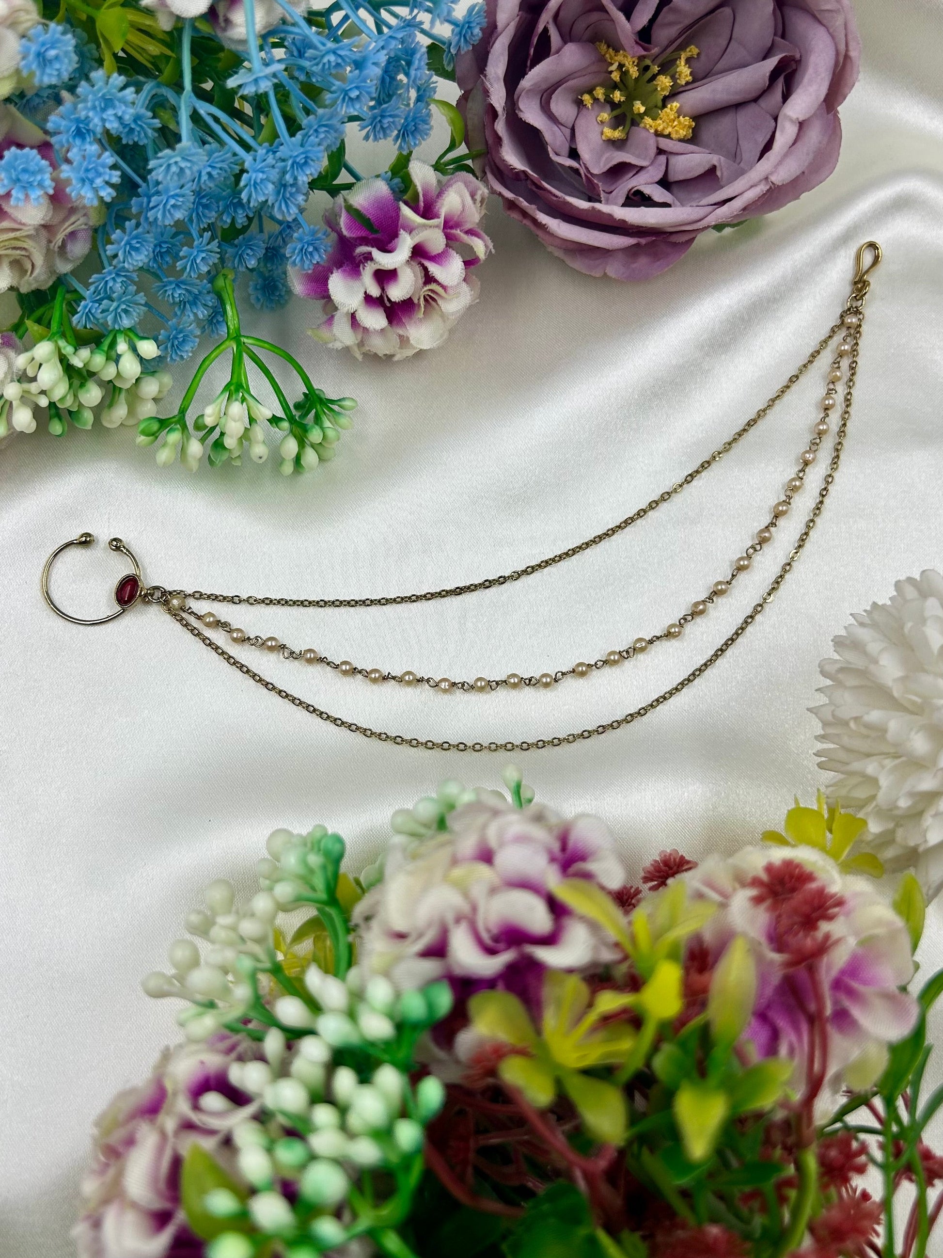Roshni Nose Ring worn styled with traditional outfit