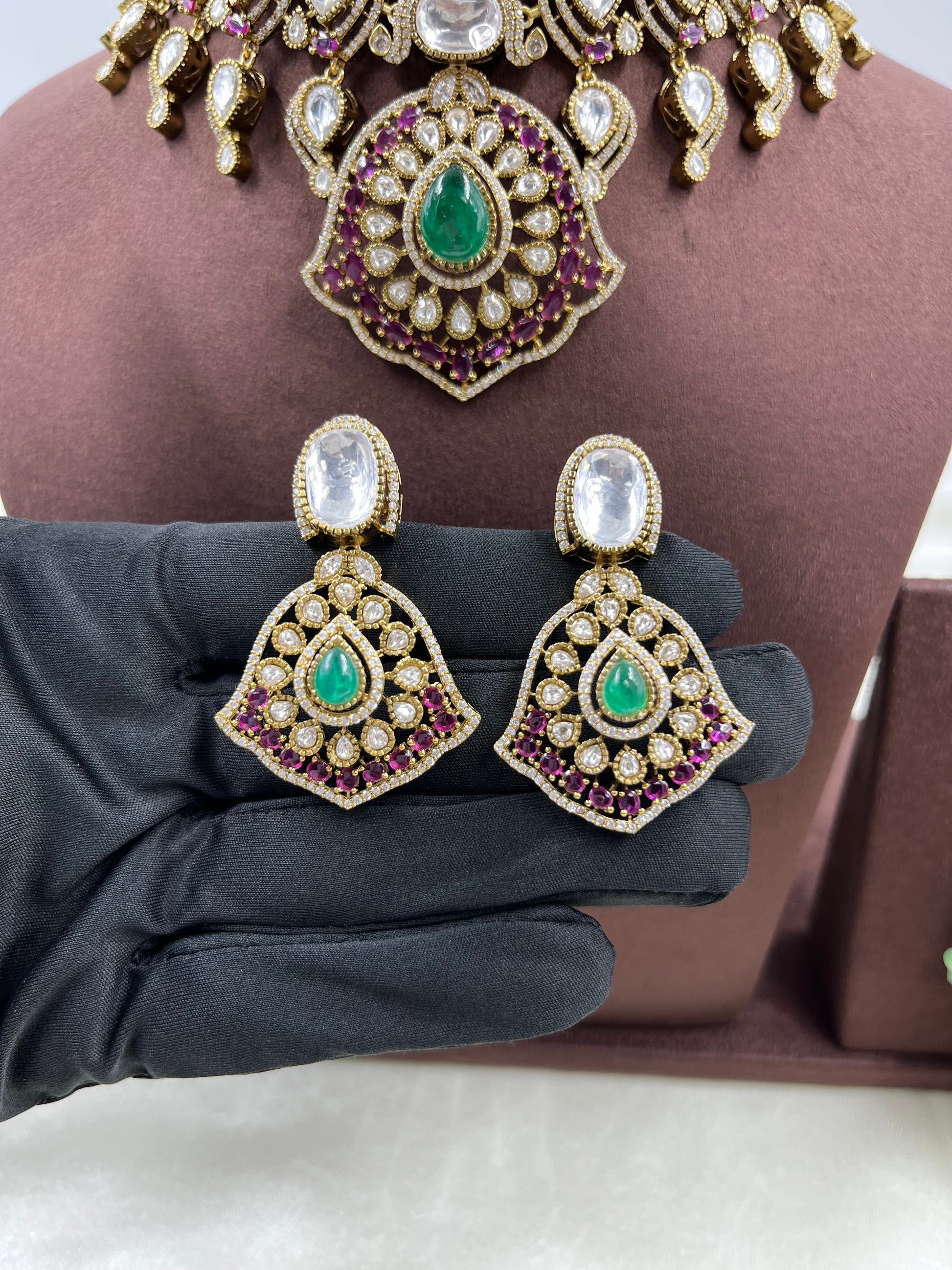 Payal Choker Necklace Set full product photo on plain background