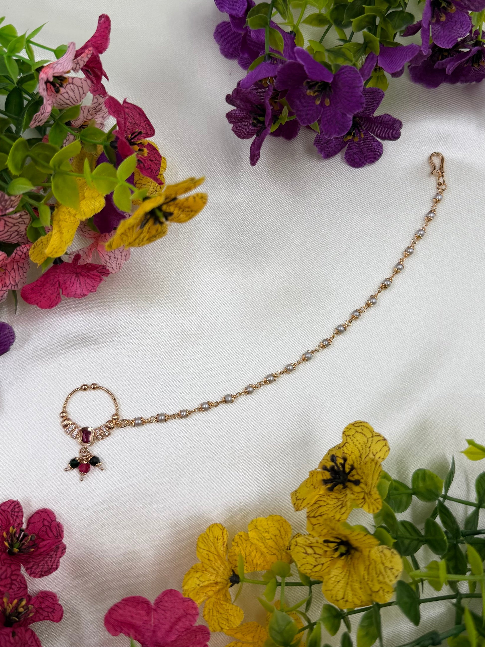 Jigna Nose Ring worn styled with traditional outfit