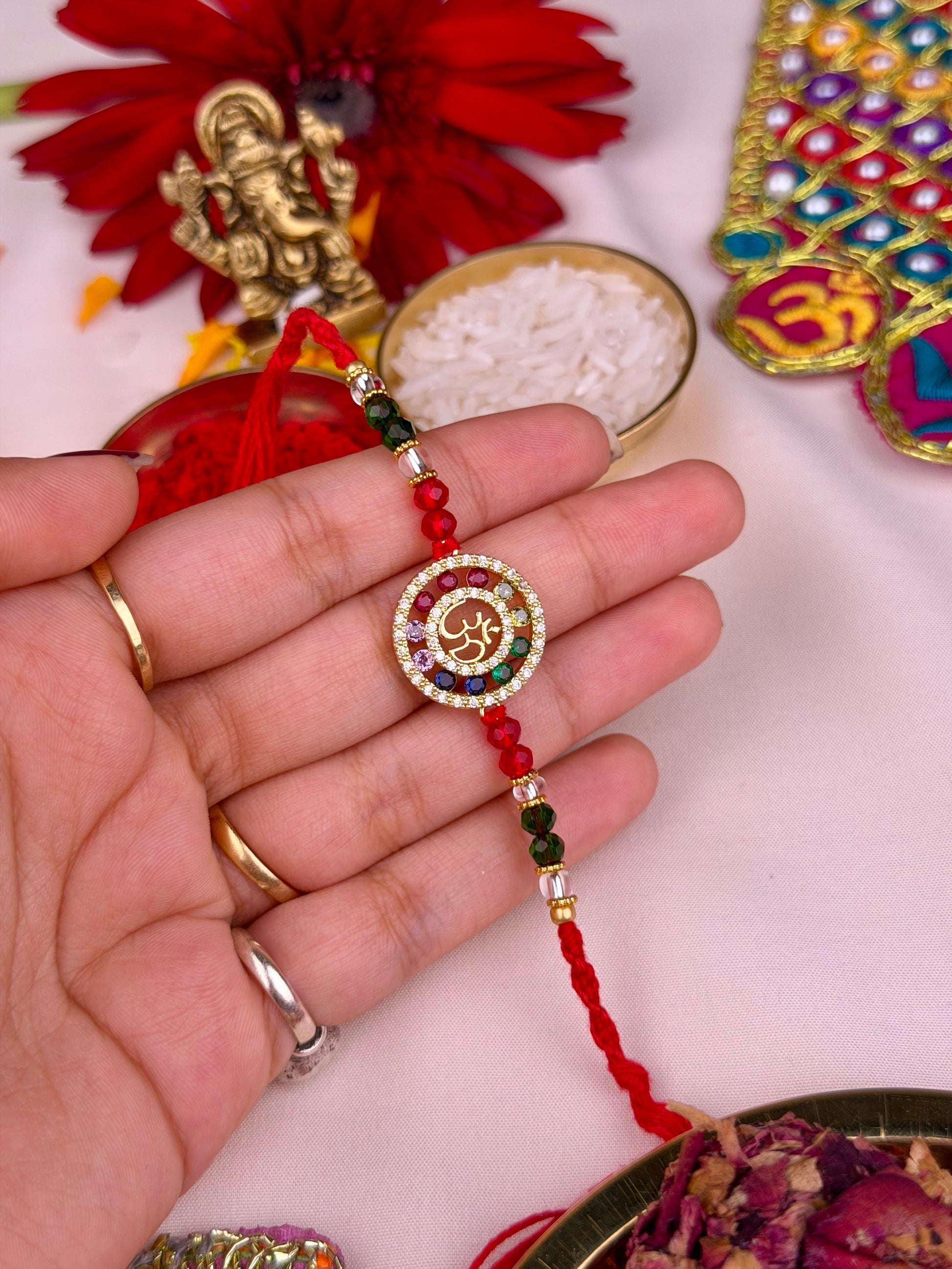 Divine Rakhi worn styled with traditional outfit