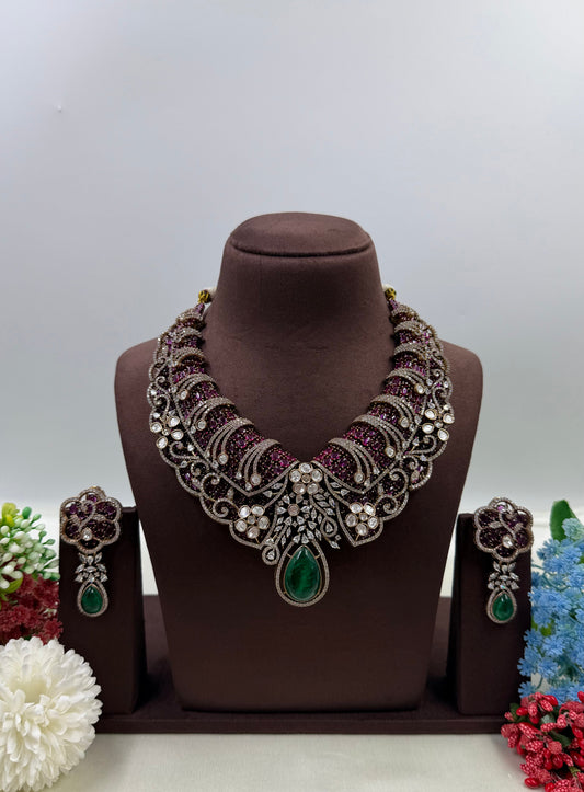 Maitri Jaipuri Kundan Necklace Set