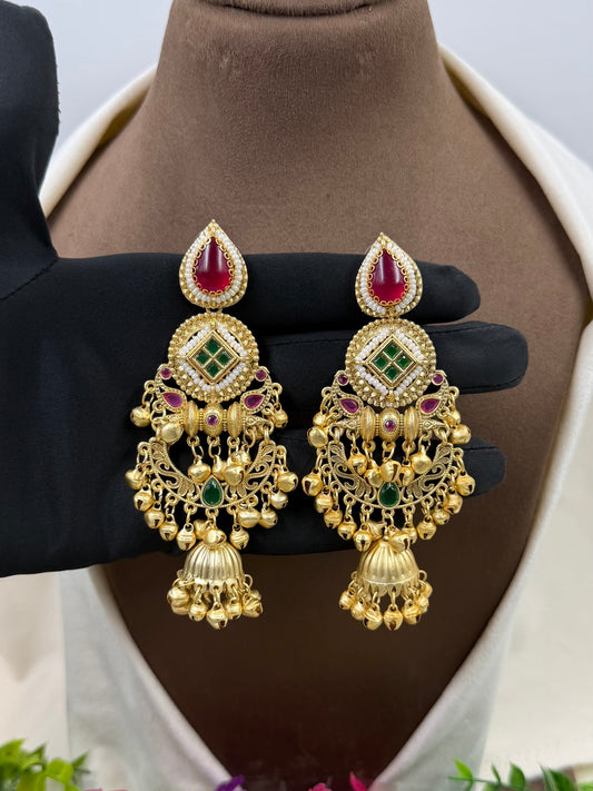 Sana Earrings worn styled with traditional outfit