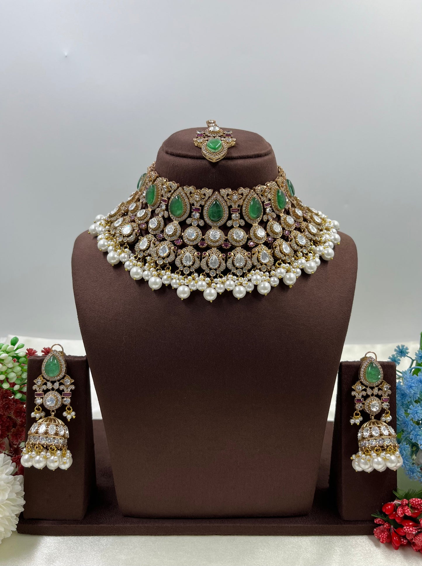Hina Jaipuri Kundan Choker Necklace Set
