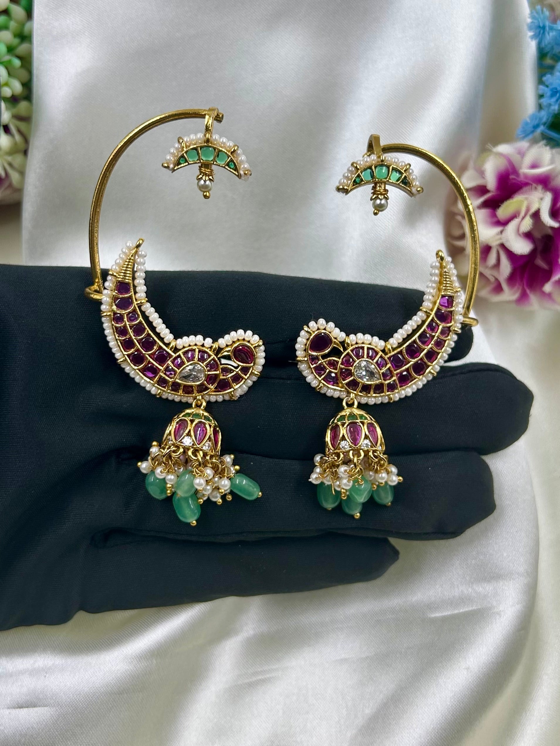 Multi Earrings detail shot showing intricate work