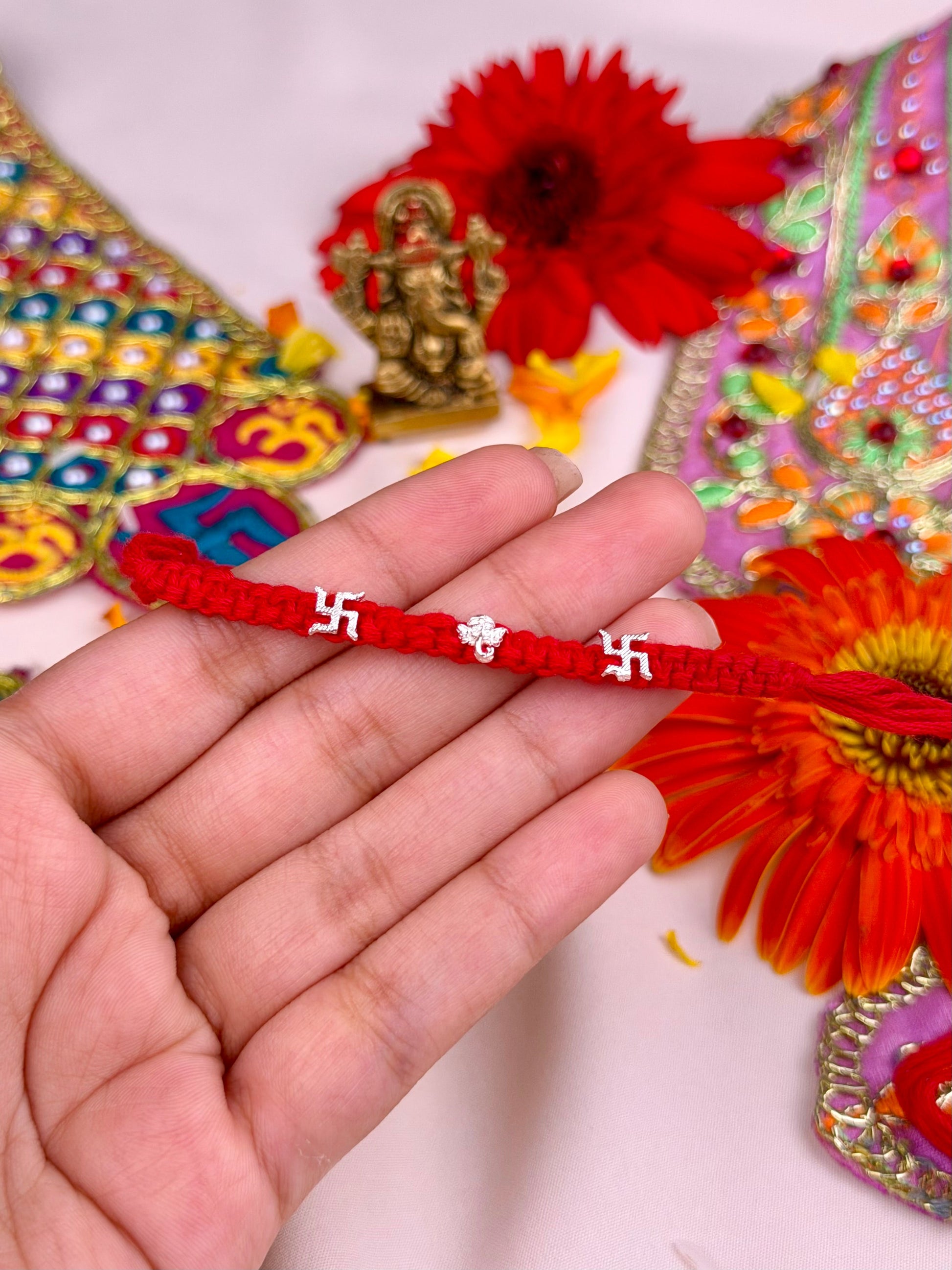 Divine Rakhi worn styled with traditional outfit