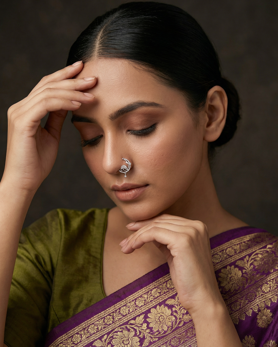 Isha American Diamond Nose Ring