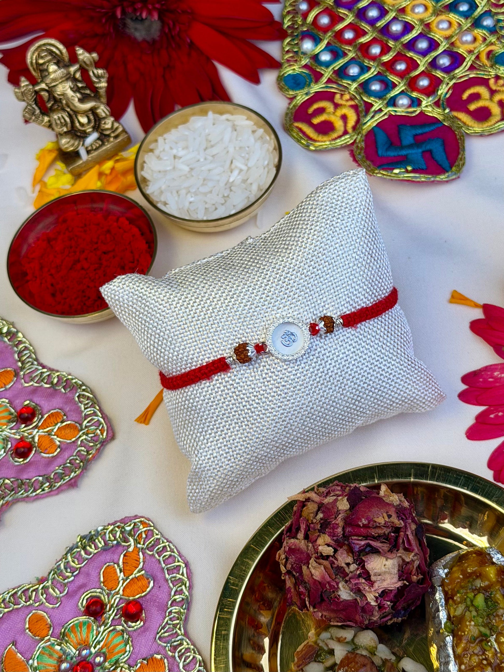 Rakhi detail shot showing intricate work