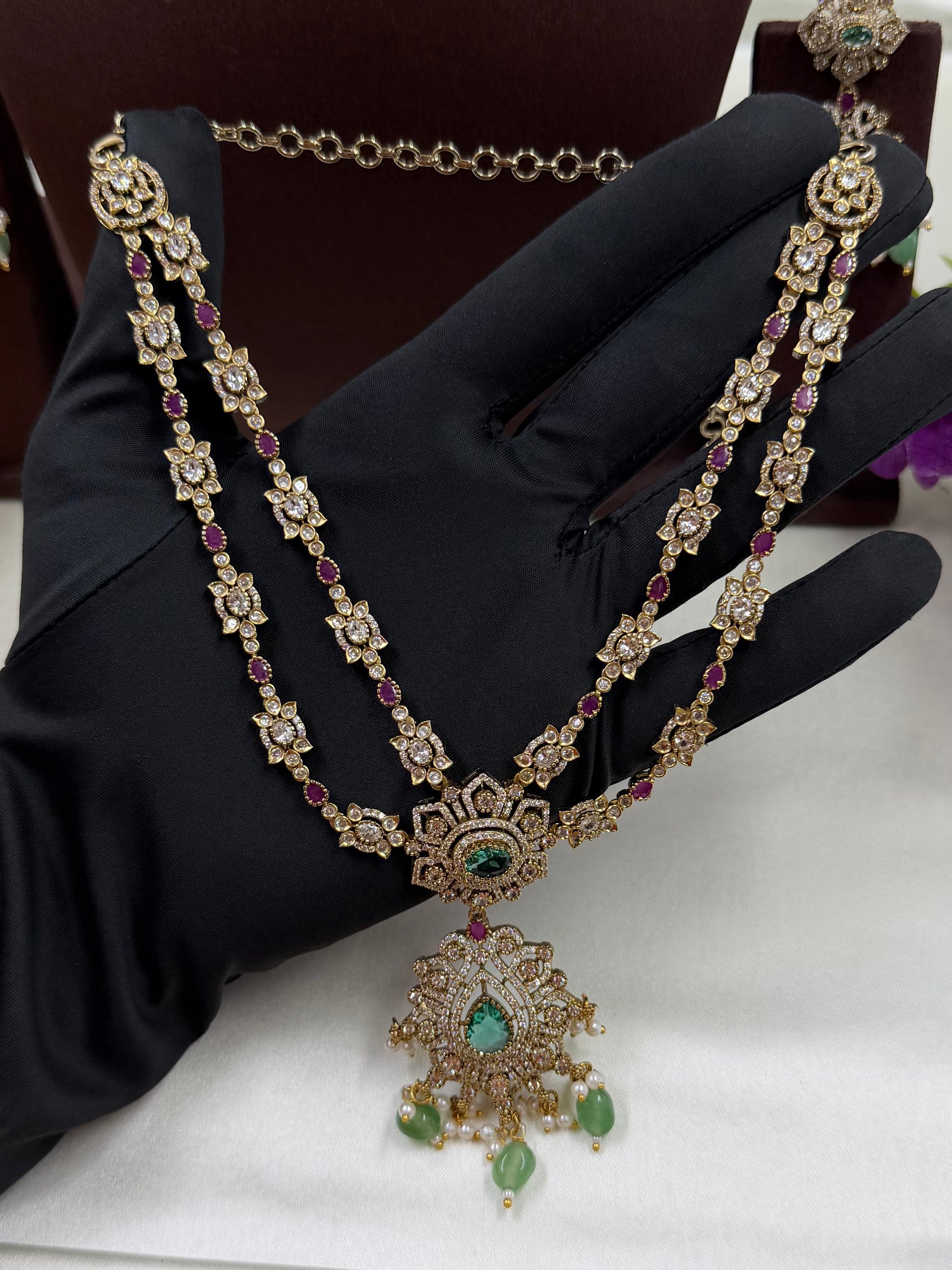 Pihu Necklace Set worn styled with traditional outfit