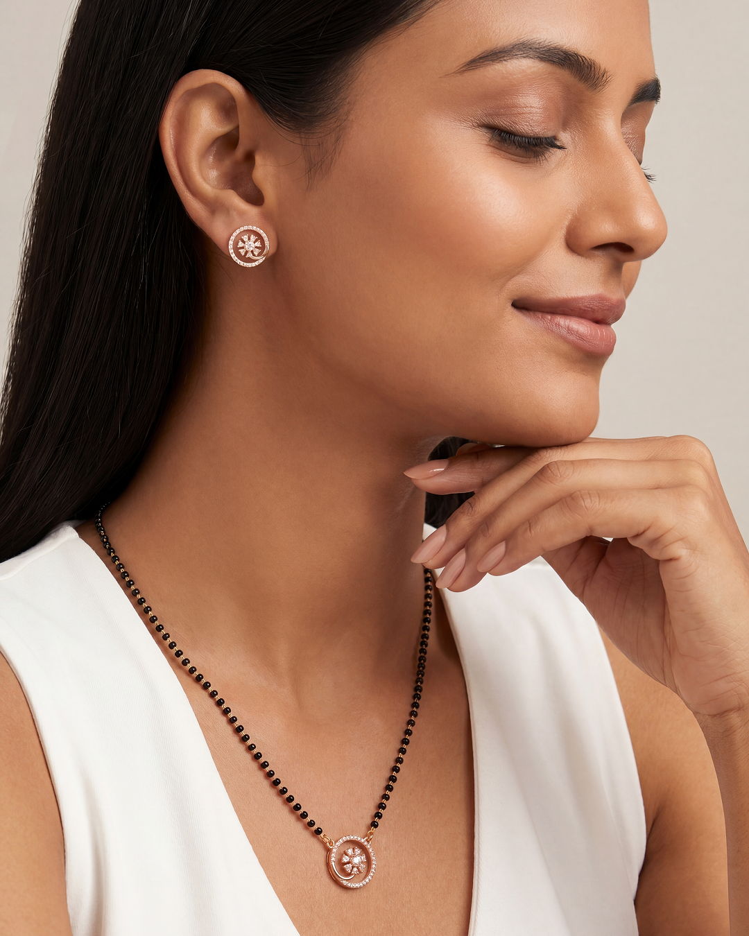 Ritu Rose Gold Mangalsutra With Tops