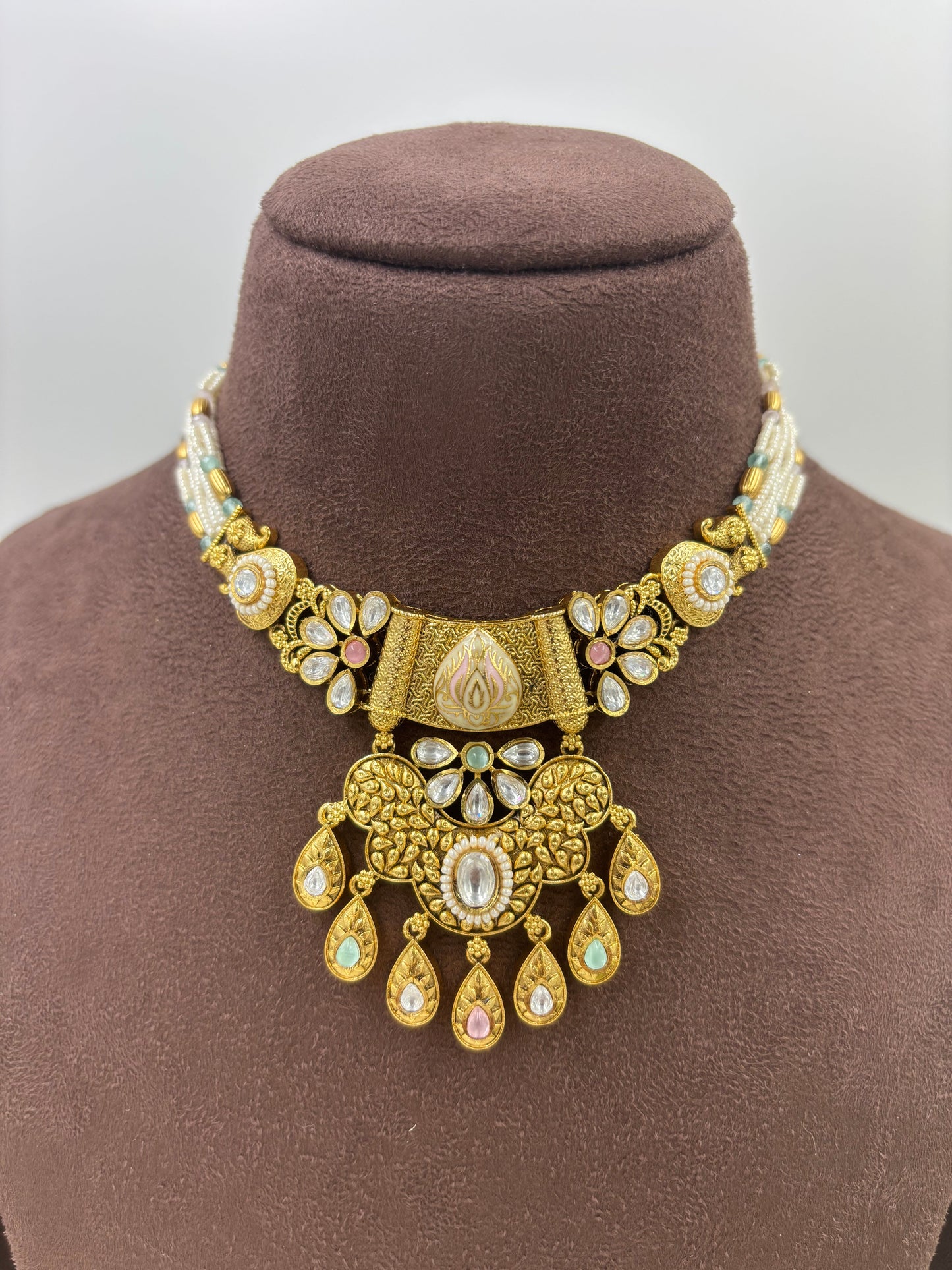 Reeja Antique Gold Necklace Set