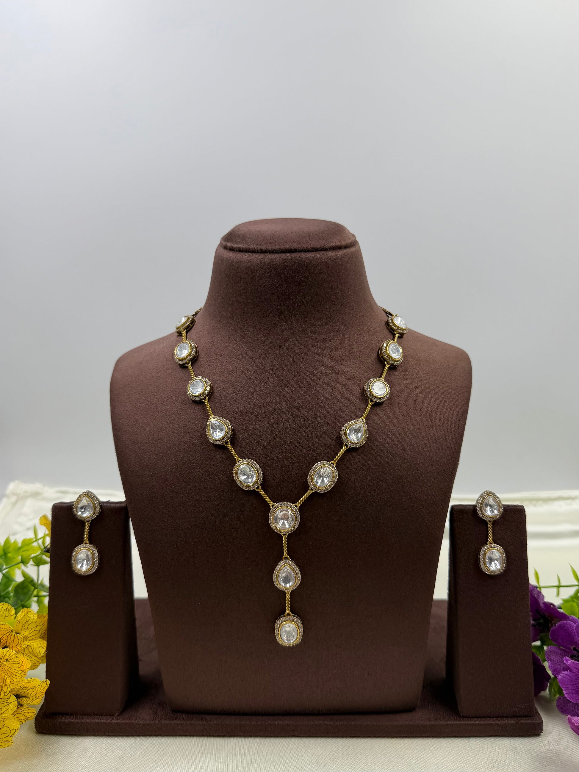 Meghana Necklace Set worn styled with traditional outfit