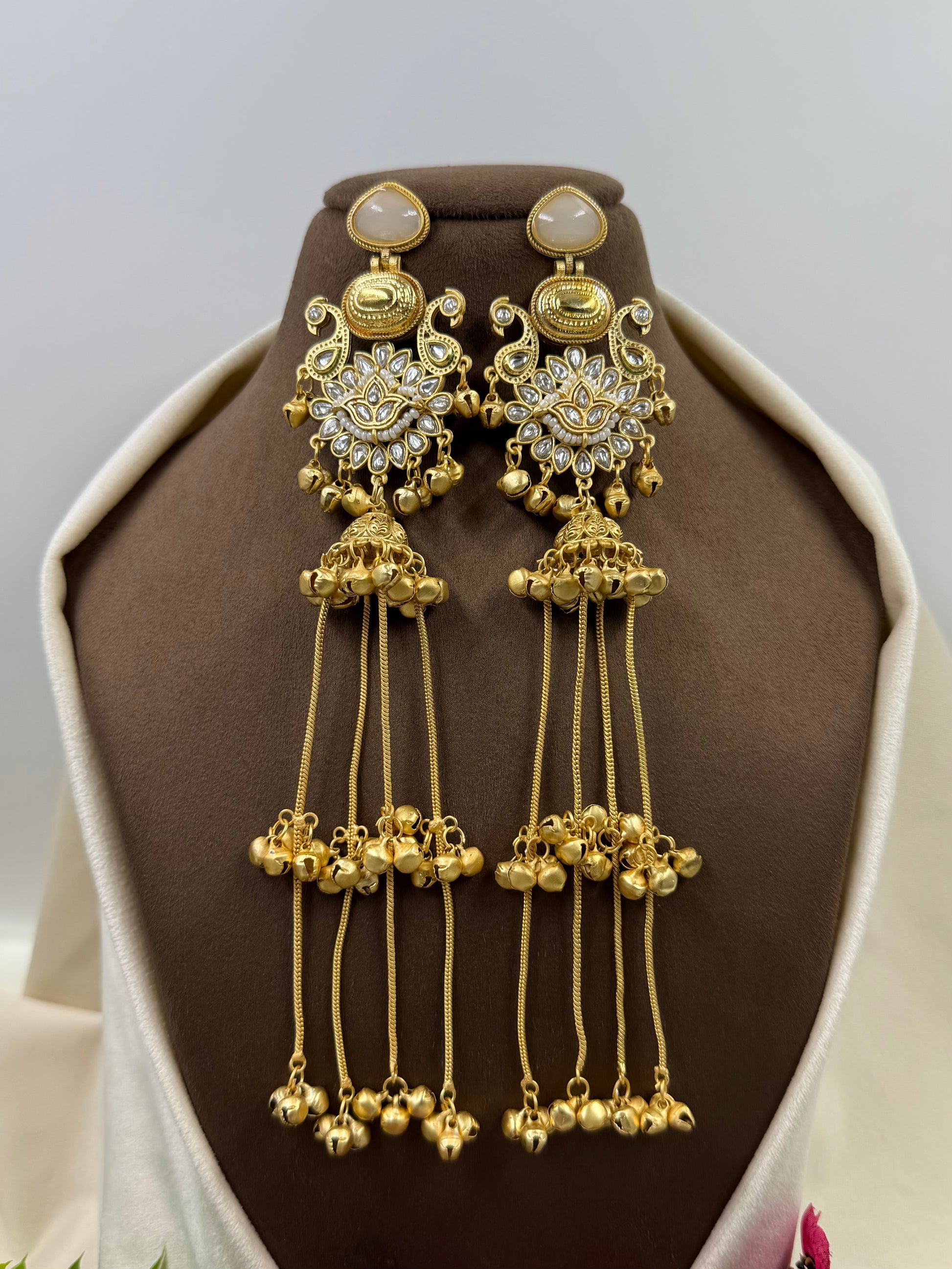 Green Earrings detail shot showing intricate work