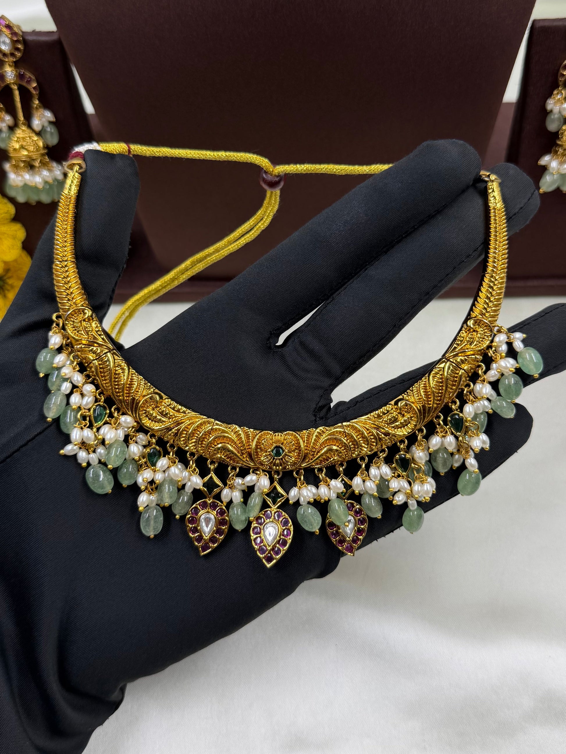 Multi Necklace Set detail shot showing intricate work