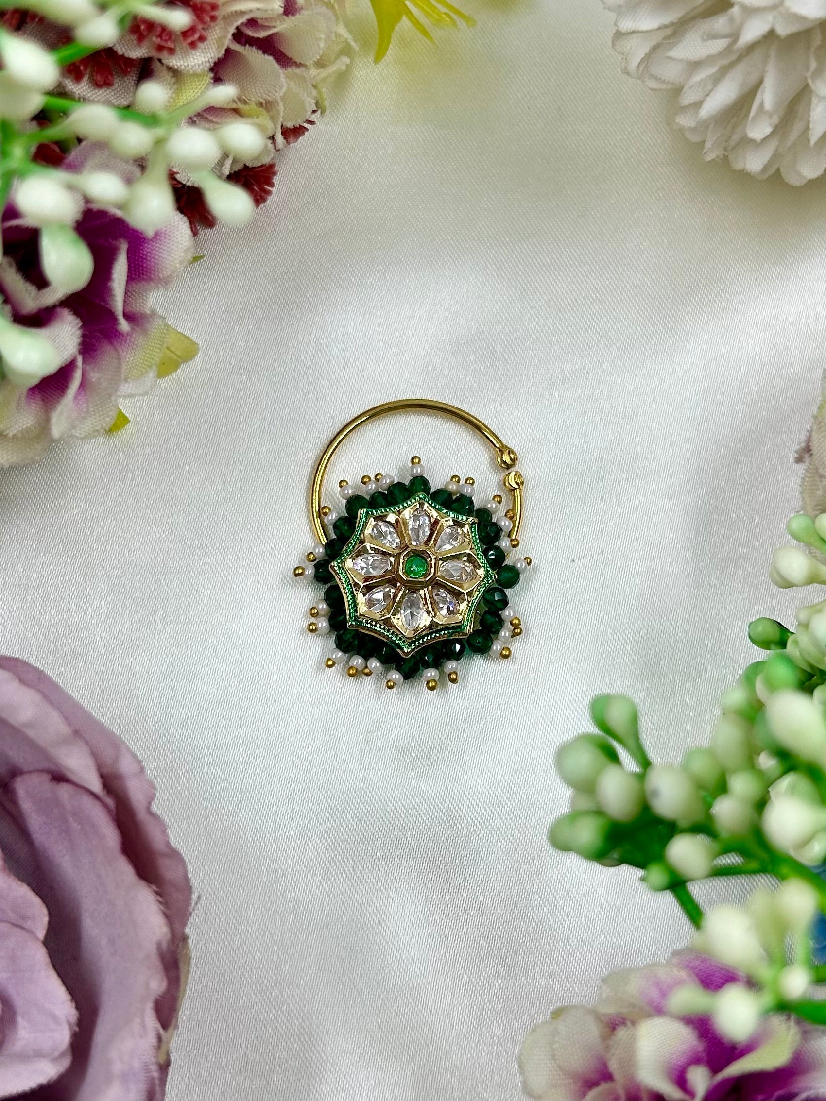 Multi Nose Ring detail shot showing intricate work