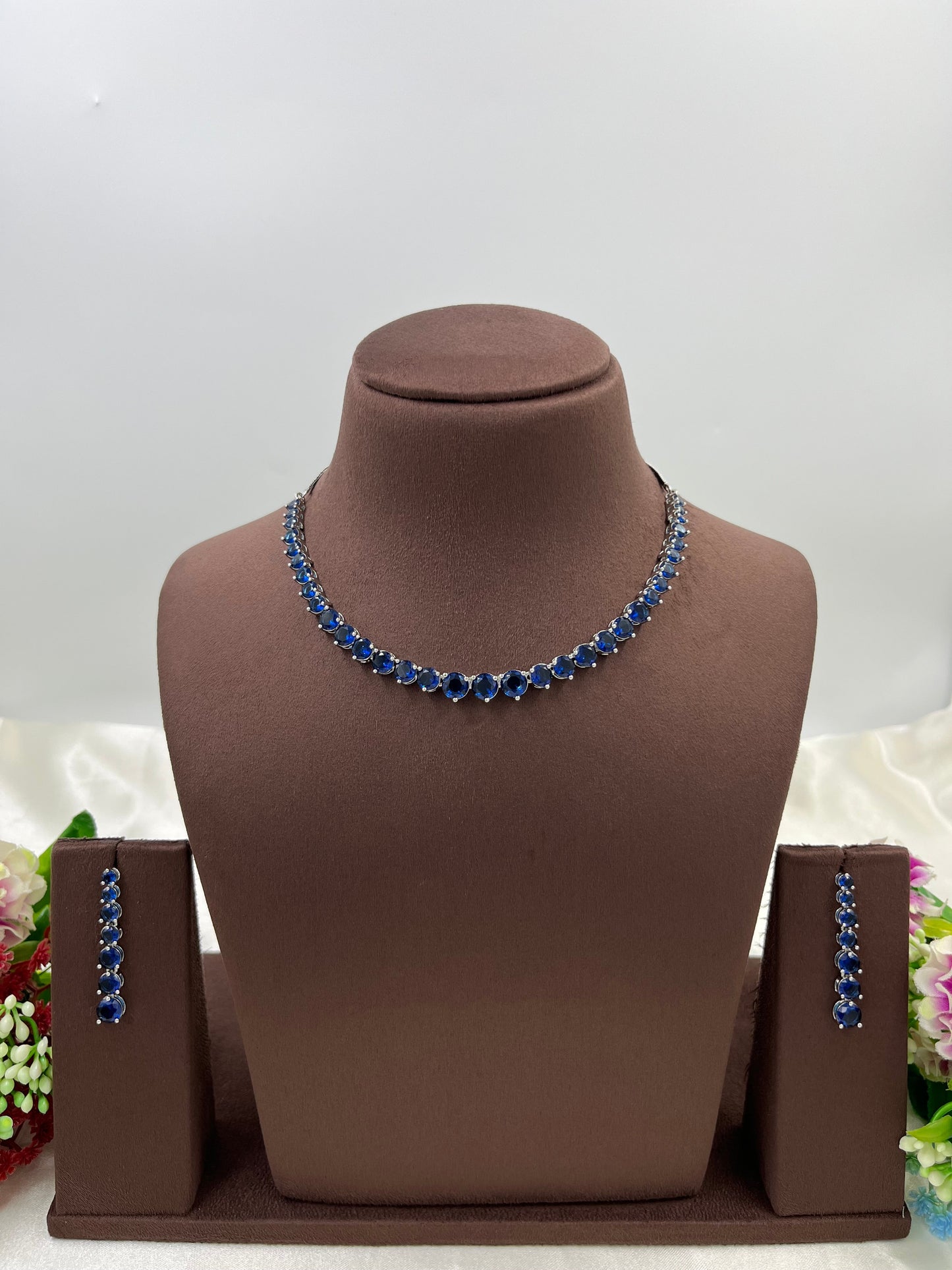 Meher Single line American Diamond Necklace