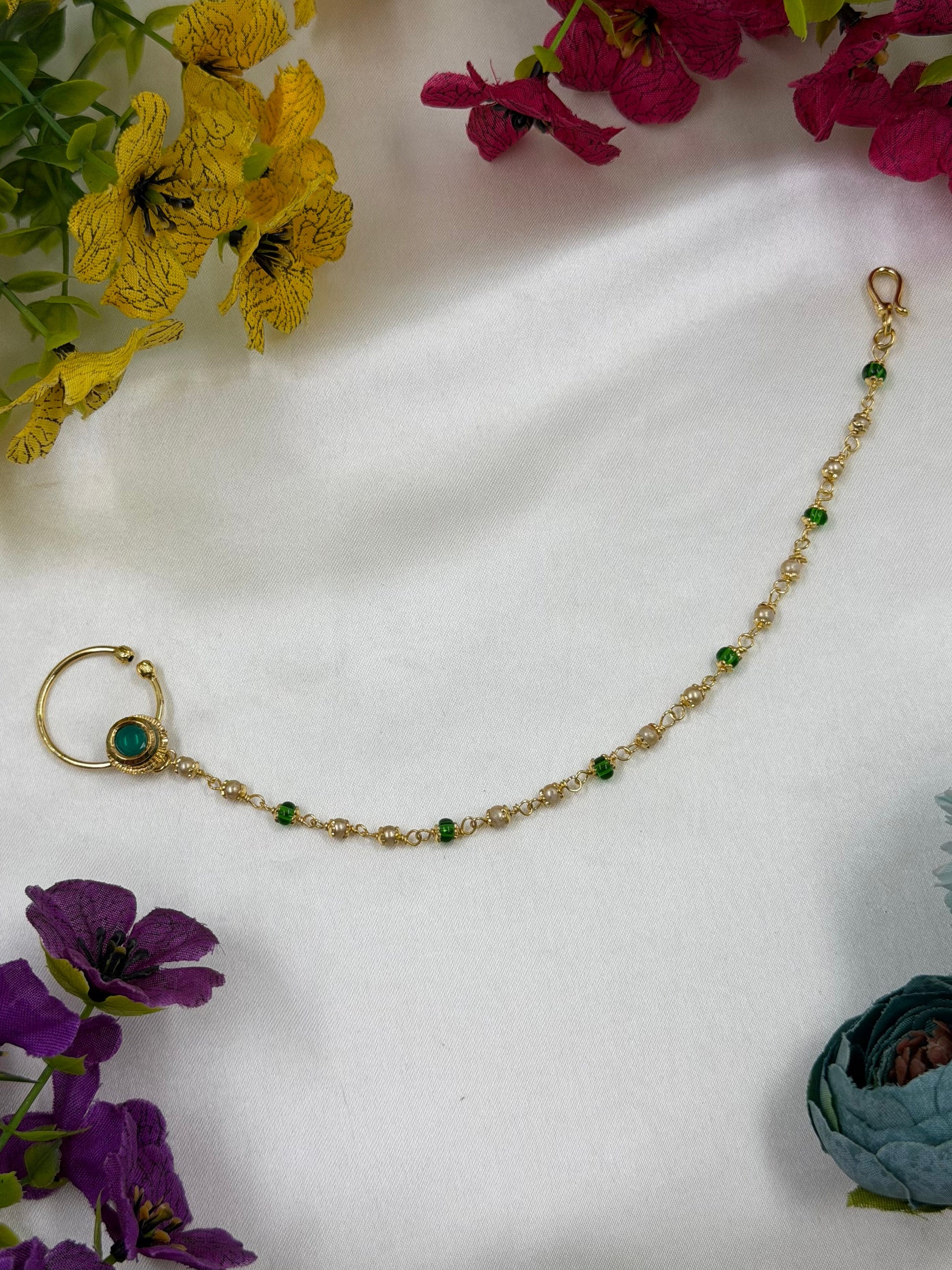 Radha Nose Ring close-up view